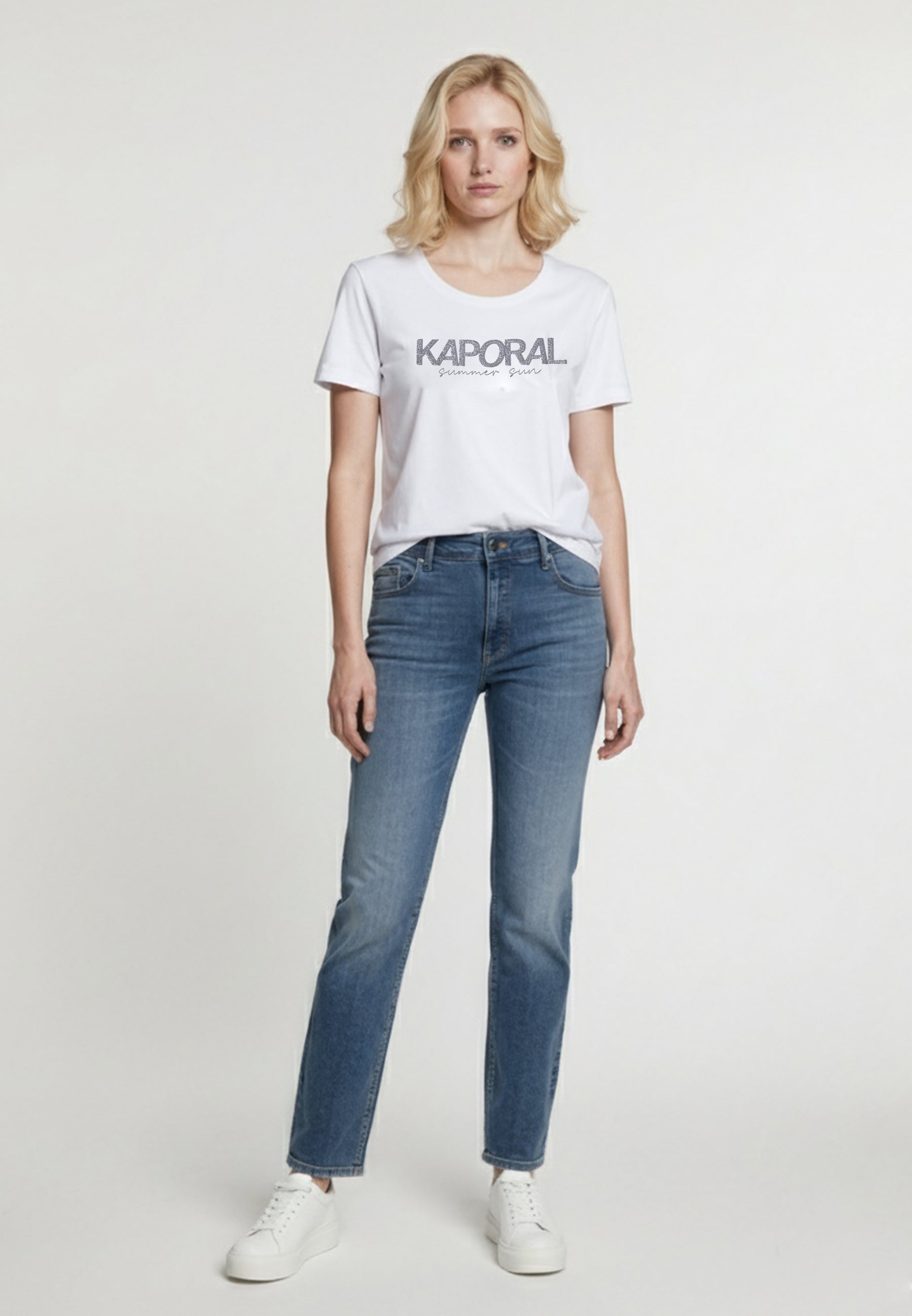 kaporal-jasic-damen-t-shirt-slim-wei-baumwolle-stretch image 2