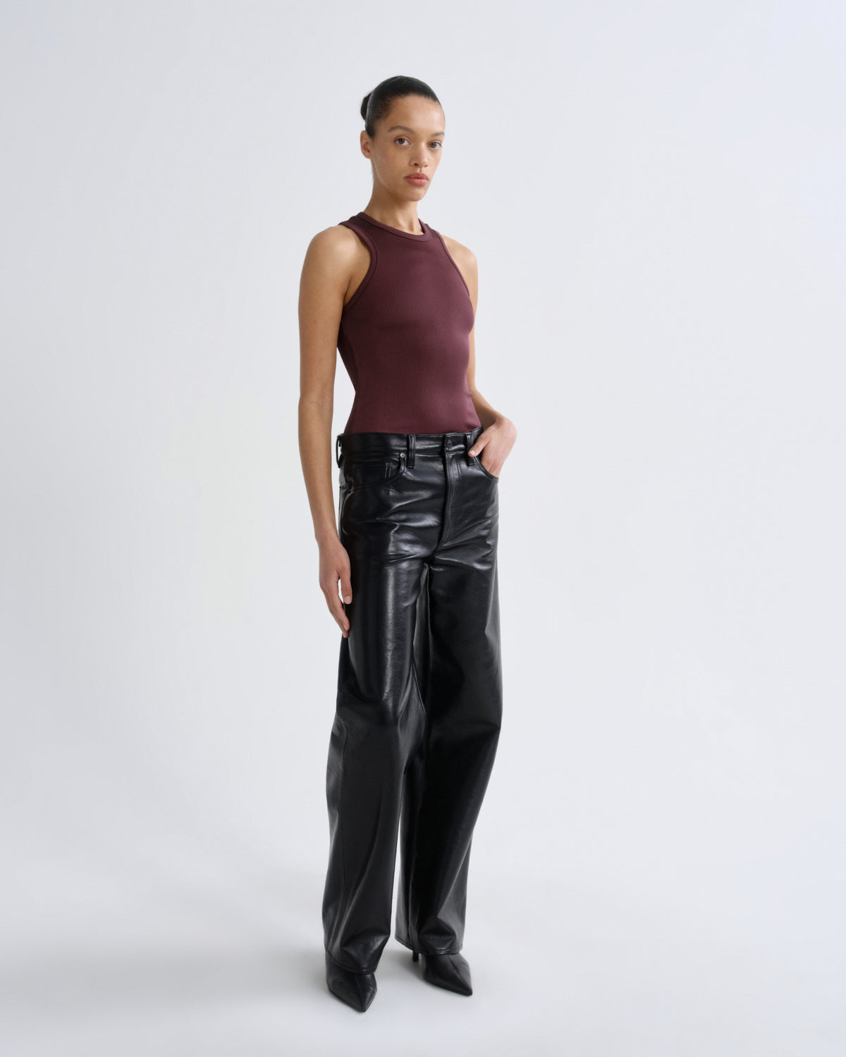 agolde-andre-racer-tank-damen-top-corinth-bordeaux image 4