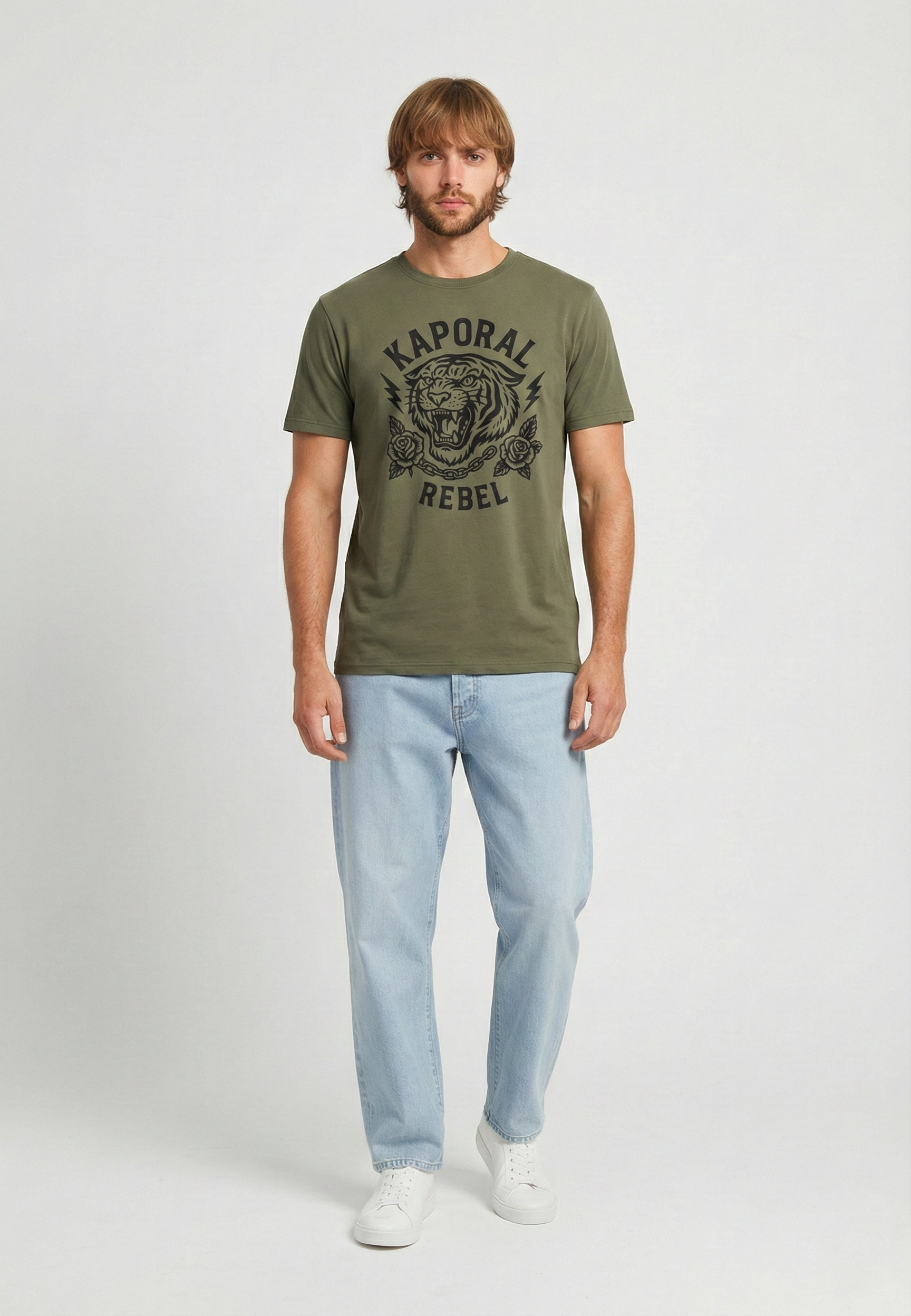 kaporal-kulum-t-shirt-herren-khaki-regular-baumwolle image 2