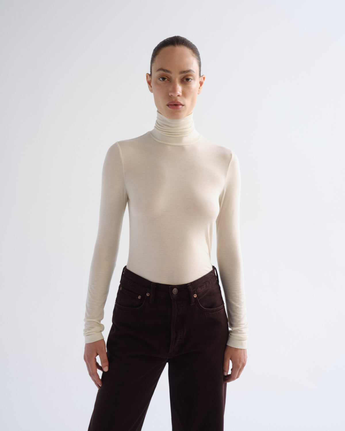agolde-pascale-turtleneck-oat-milk-rolli-damen image 1