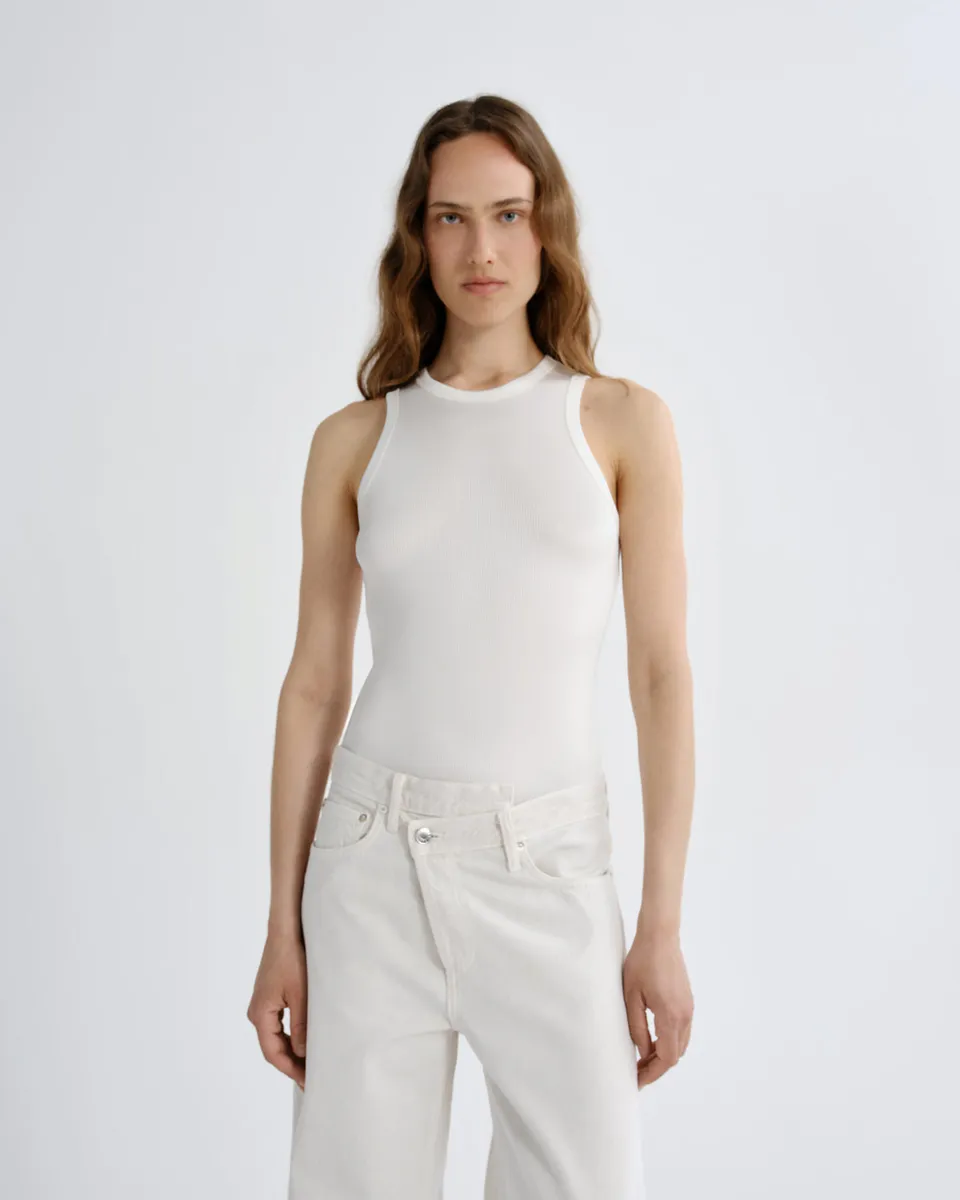 agolde-andre-racer-tank-top-vapor-ripp-viskose image 1