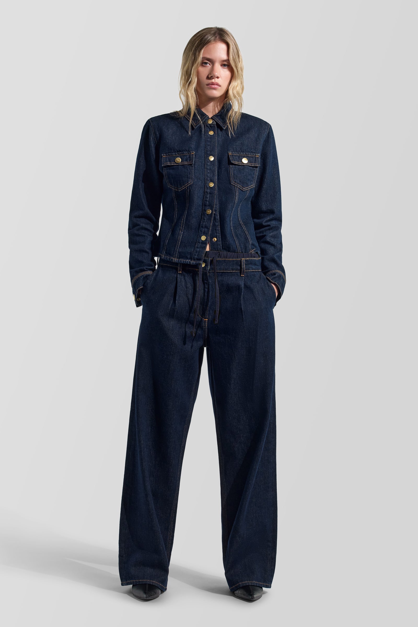 gas-carolina-pant-10ro-damen-hose-wide-fit-indigo image 1