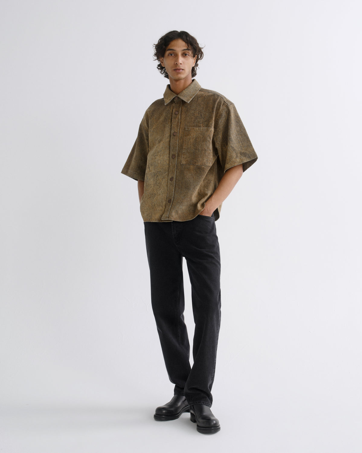 agolde-watson-shirt-herren-hemd-bark-kurzarm-denim image 3