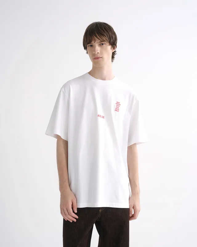 agolde-ron-finley-tee-t-shirt-soft-white-print image 1
