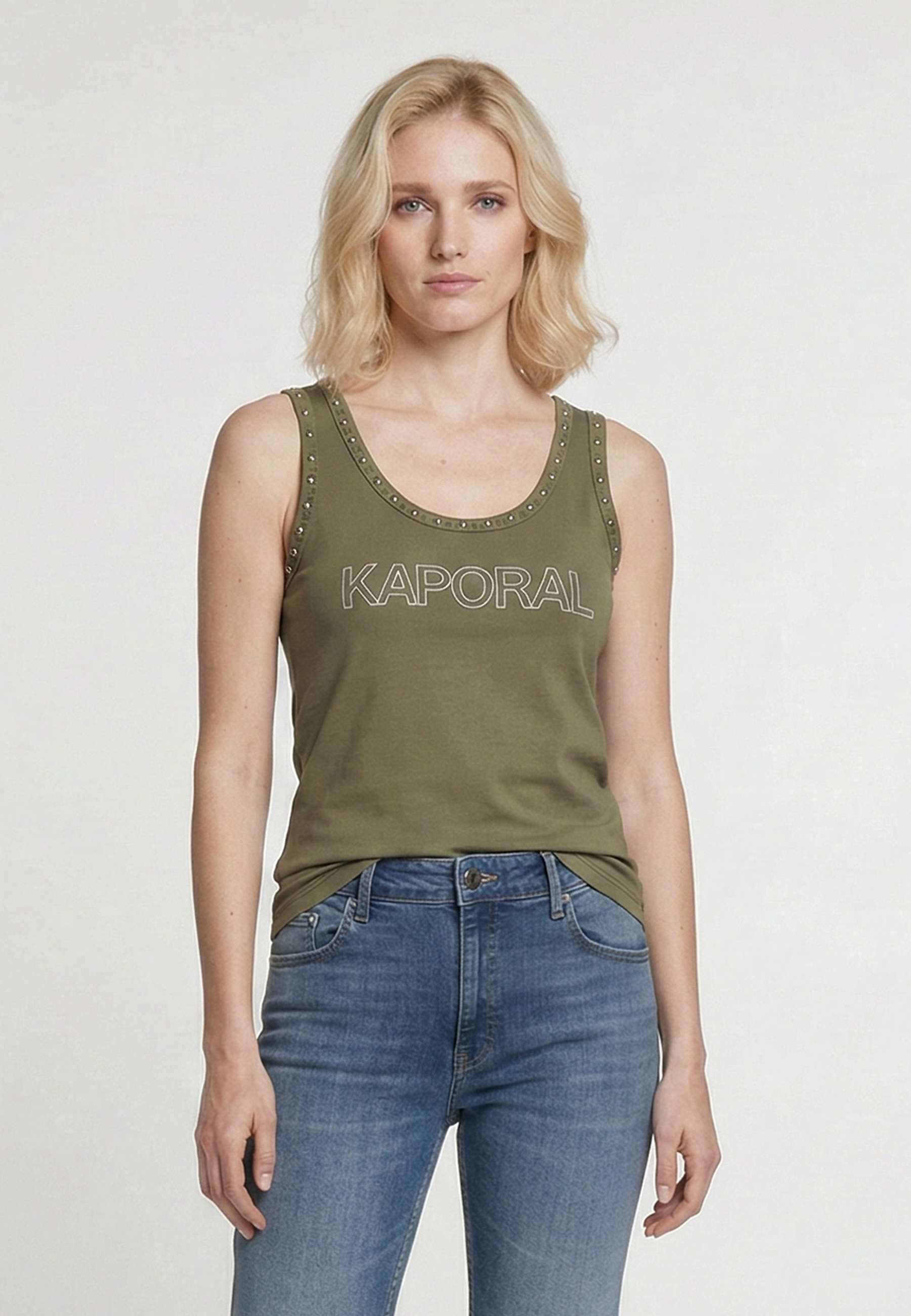 kaporal-kylas-tanktop-damen-khaki-mit-logo image 2