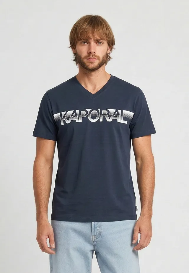 kaporal-bart-slim-t-shirt-herren-marineblau-stretch-v-ausschnitt image 1