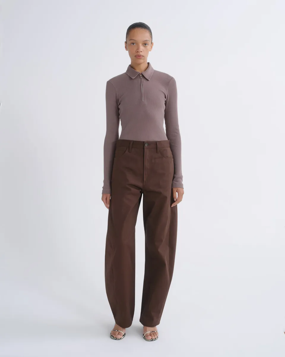 agolde-luna-trouser-stoffhose-deep-roast-tapered-braun image 1