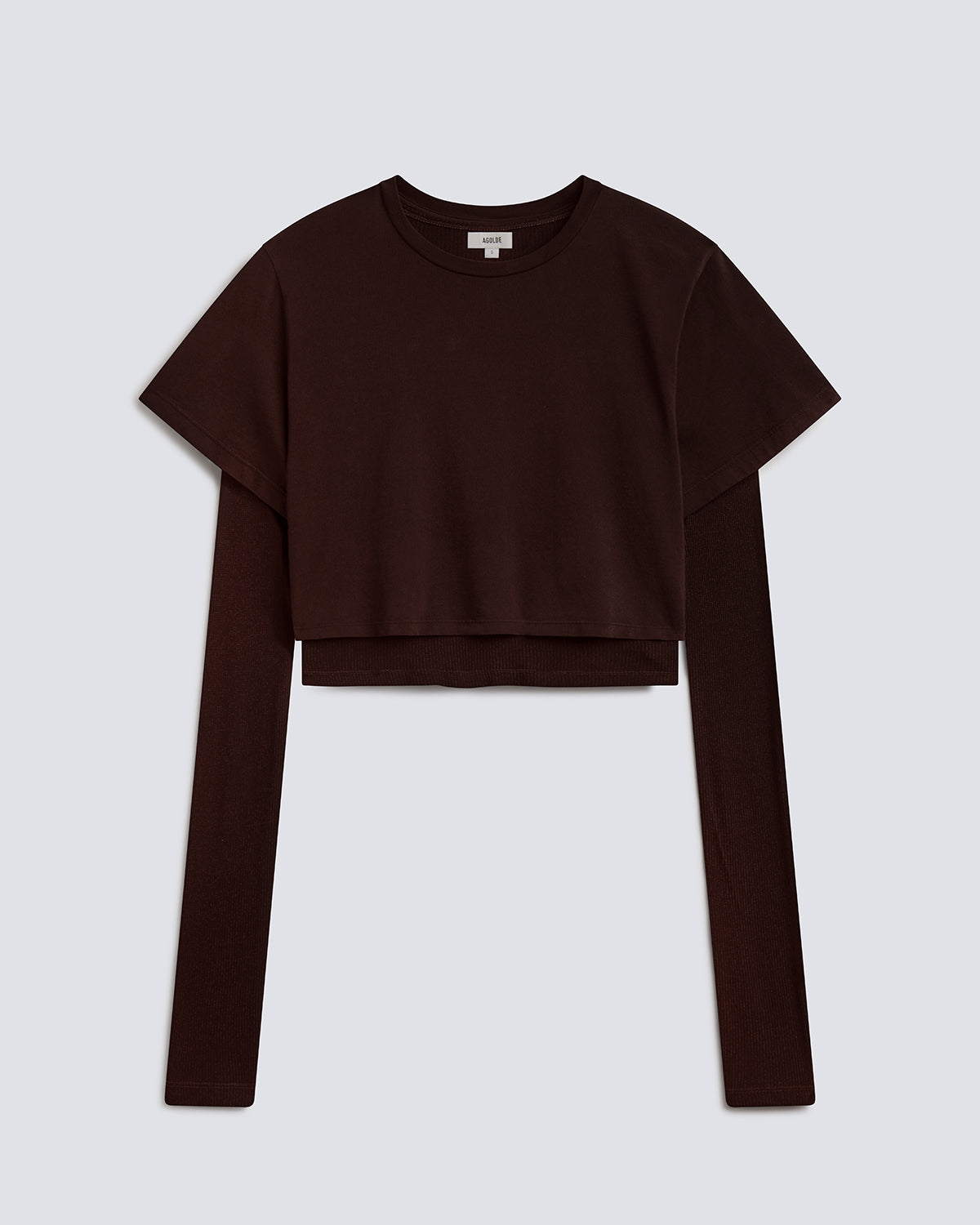 agolde-romily-tee-t-shirt-chocolate-bio-baumwolle-cropped image 6