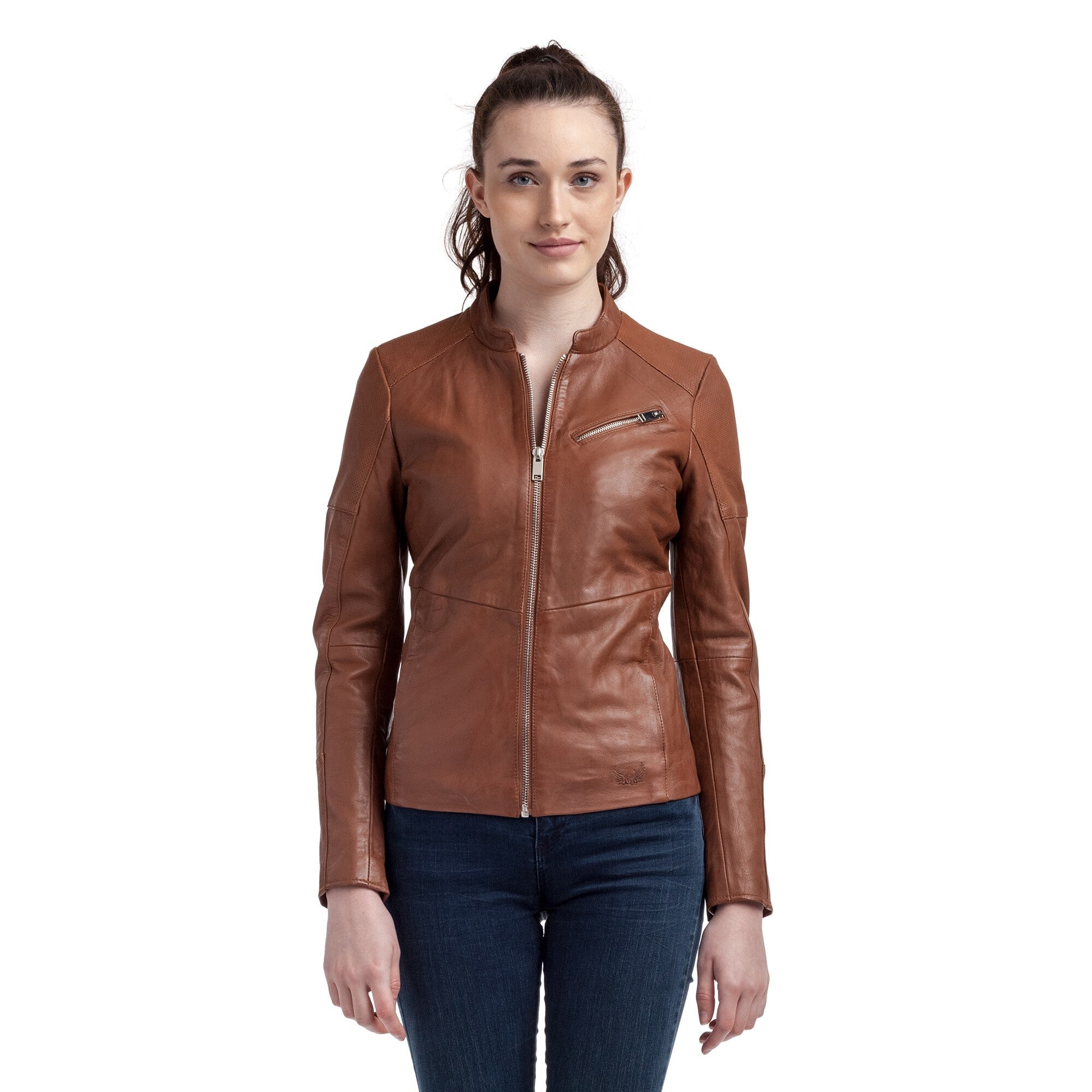 kaporal-isa-lederjacke-damen-cognac-100-lammleder image 2
