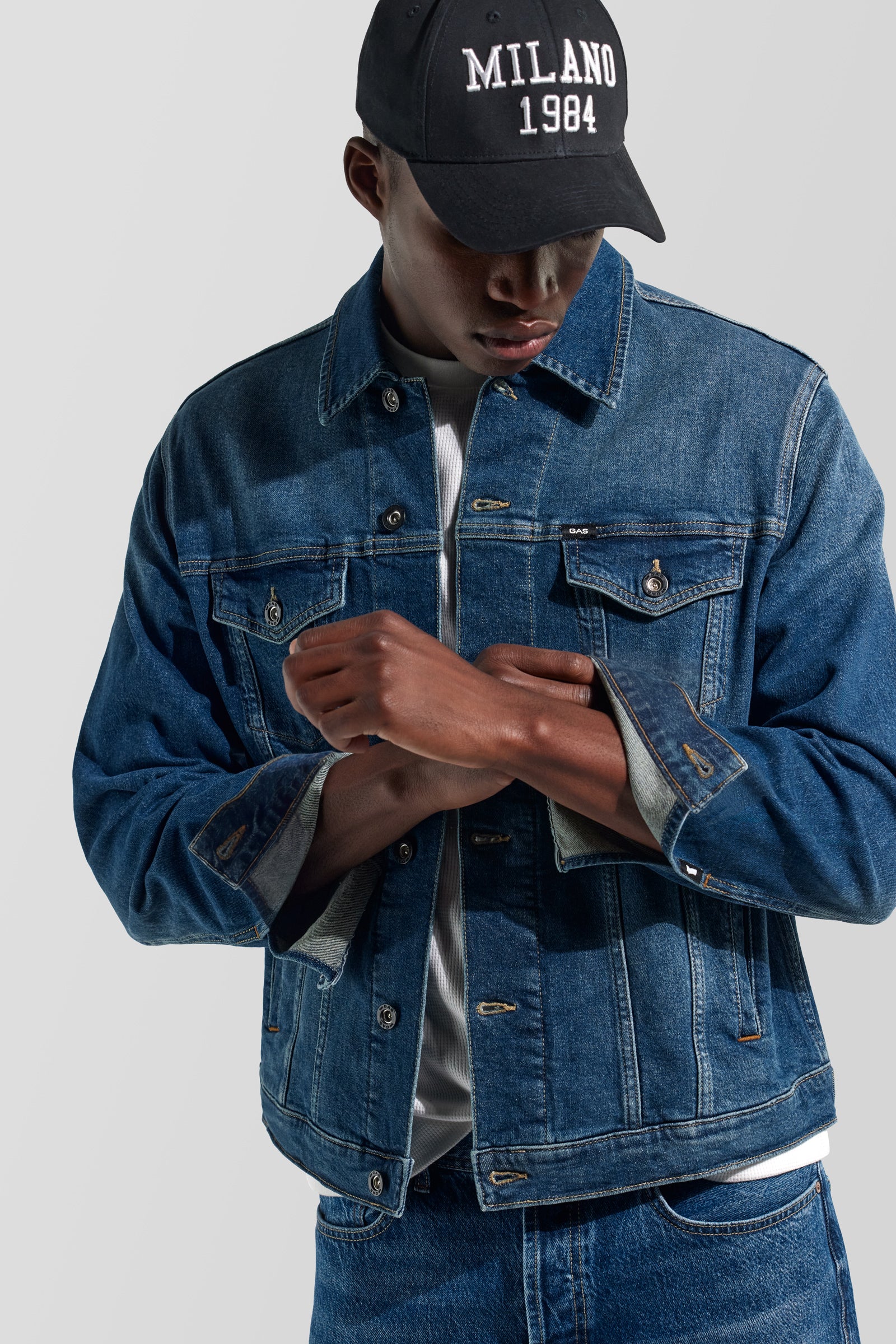 gas-oklahoma-14mm-jeansjacke-herren-slim-indigo-stone-wash image 3