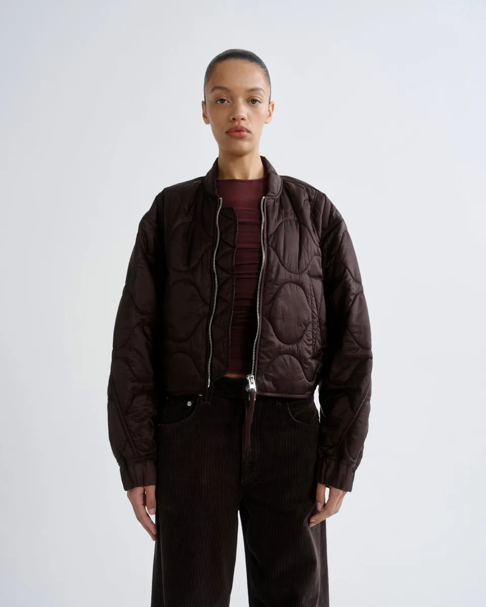 agolde-iona-quilted-jacket-deep-roast-braun image 1