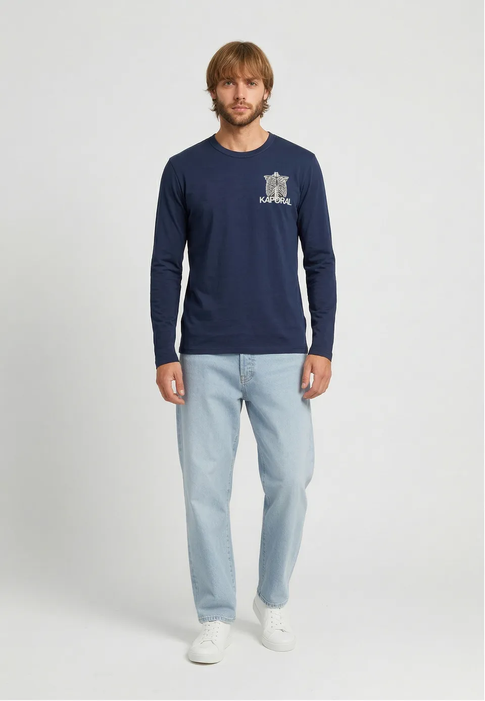 kaporal-krakow-langarm-t-shirt-herren-marineblau-baumwolle image 1