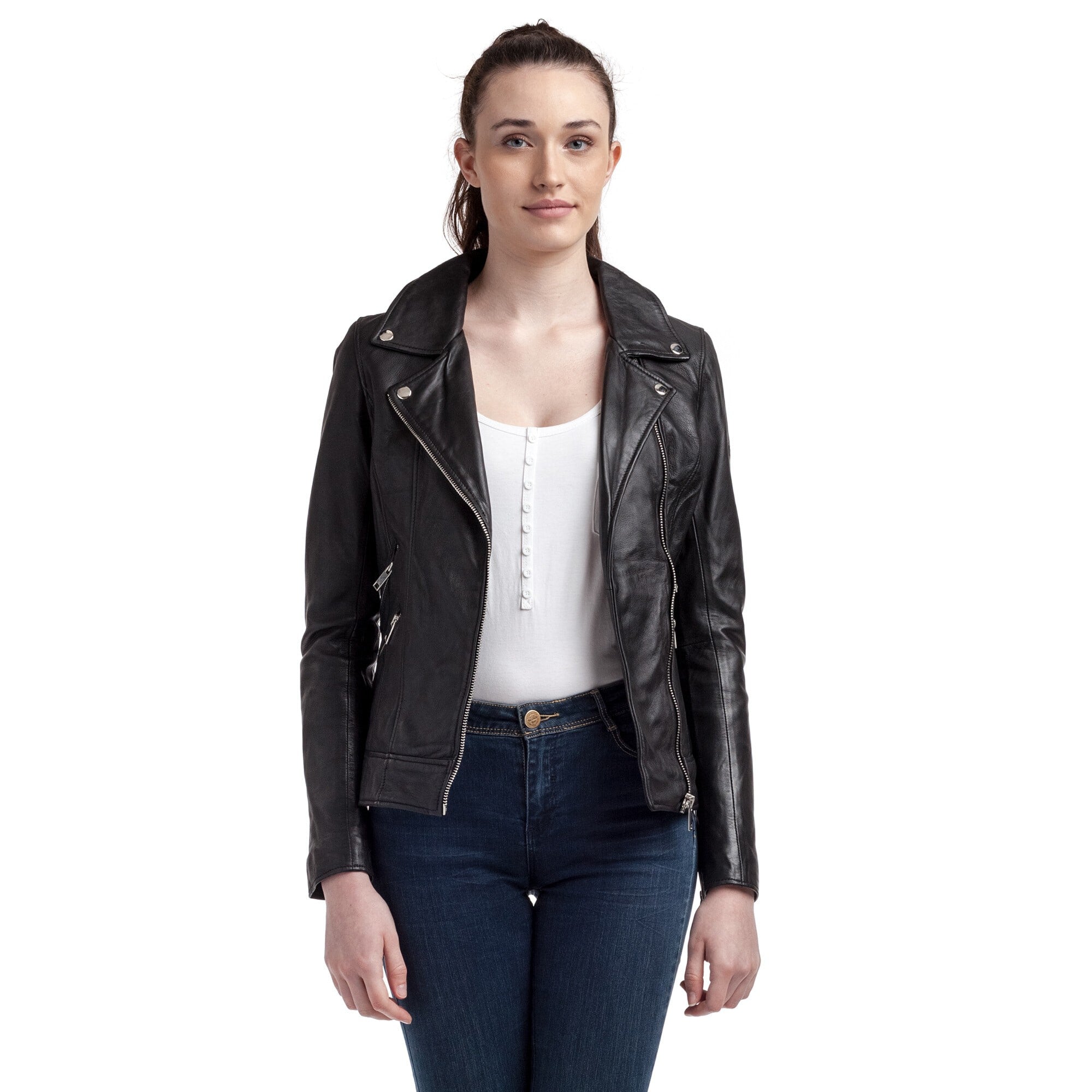 kaporal-denise-perfecto-lederjacke-schwarz-damen-echtleder image 1