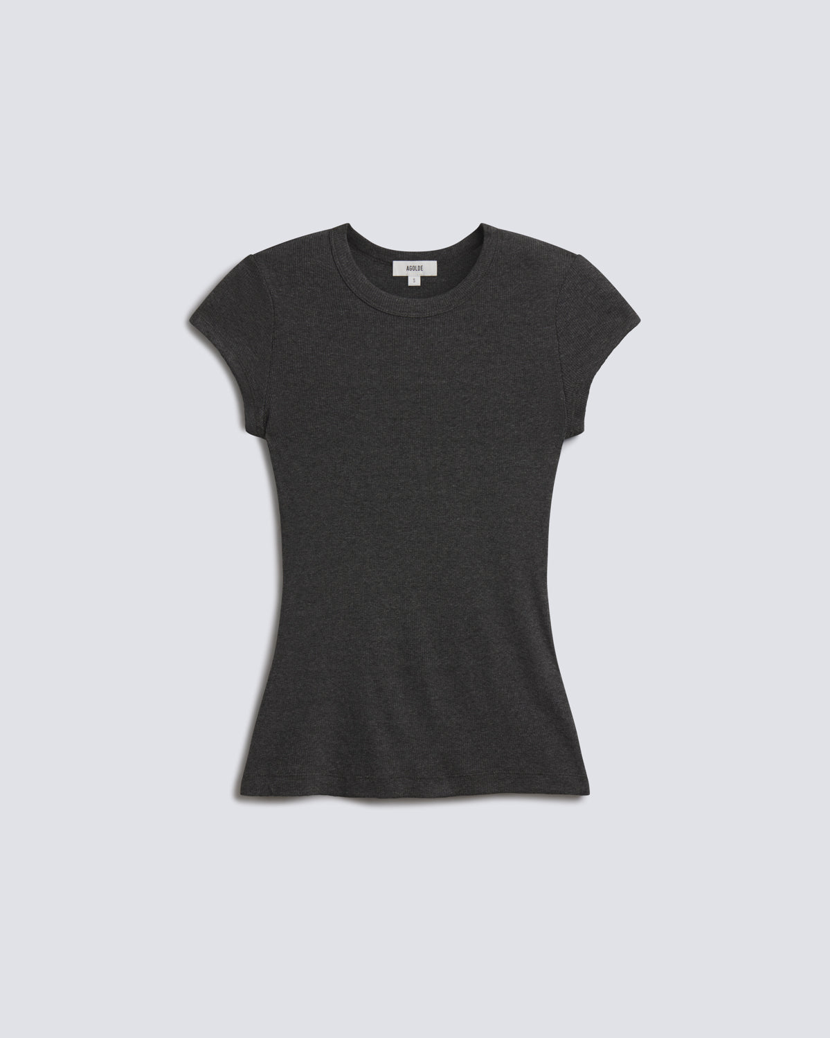 agolde-edison-tee-charcoal-heather-damen-t-shirt-rippe image 6