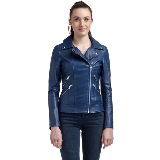 kaporal-denise-perfecto-lederjacke-blau-royal-damen image 1