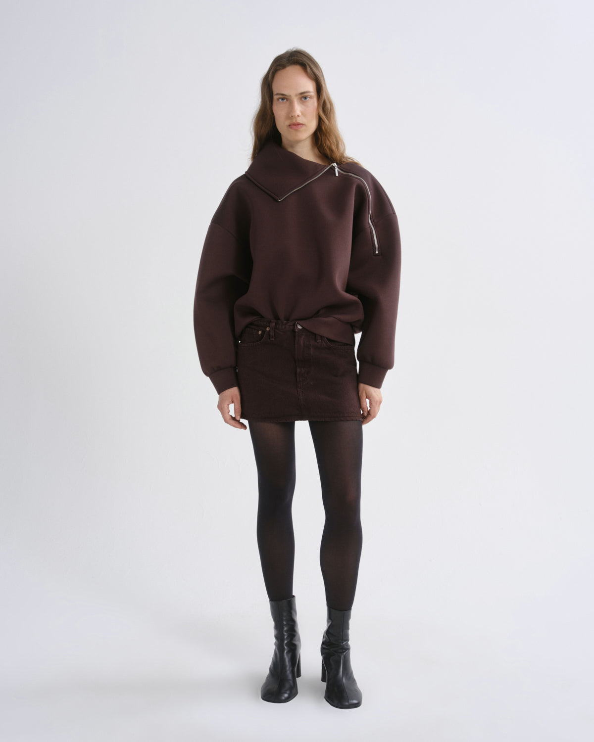 agolde-keira-mini-jeansrock-sloe-berry-burgunder image 1