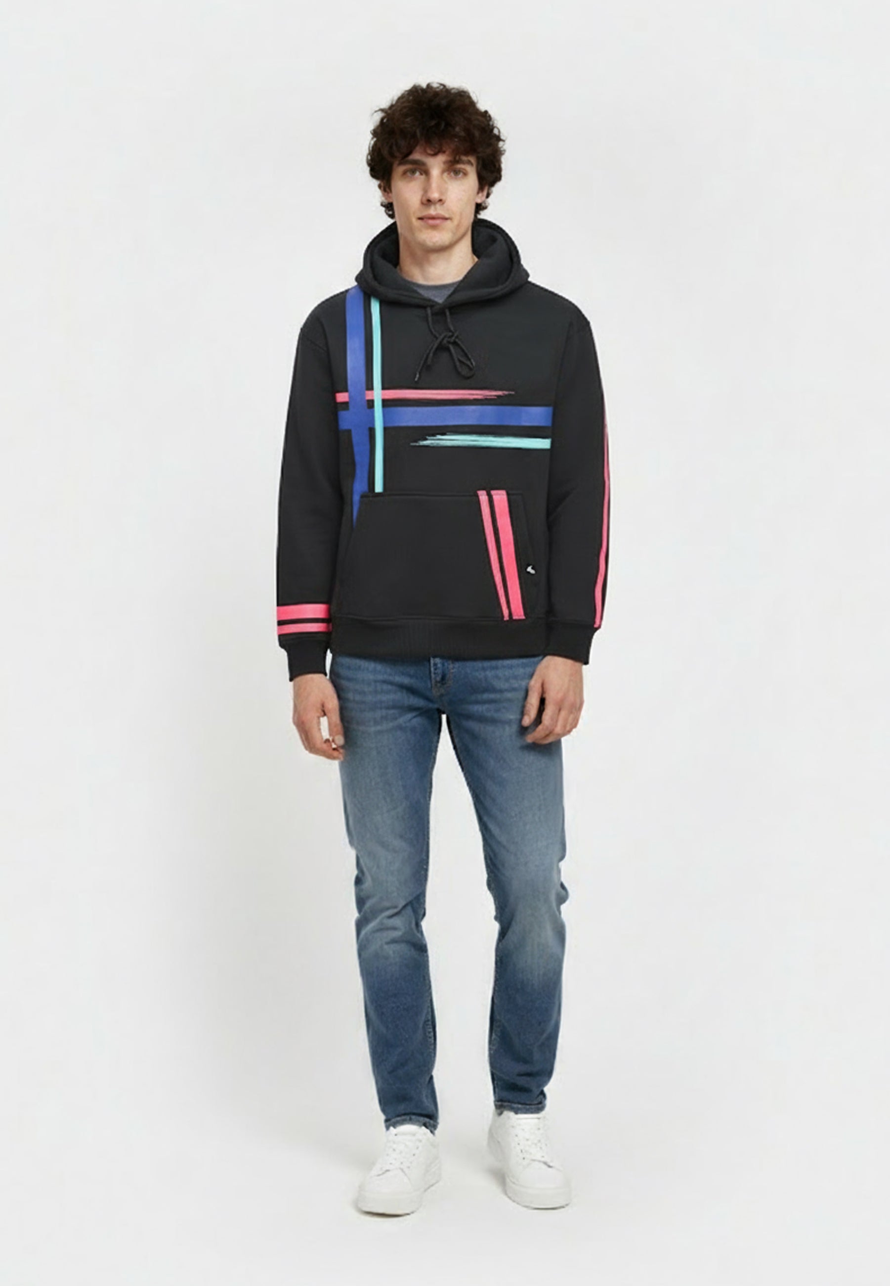 kaporal-regan-hoodie-herren-schwarz-regular-baumwolle image 2