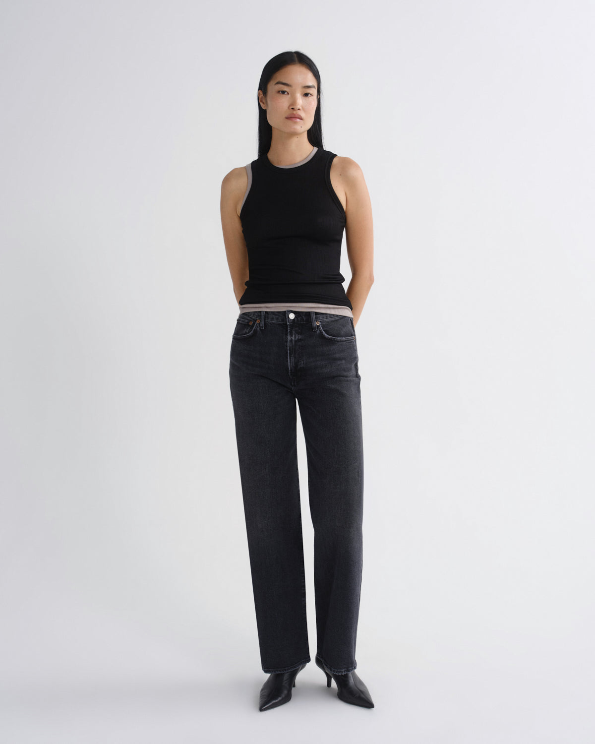 agolde-harper-straight-jean-damen-jeans-radius-schwarz-stretch image 1