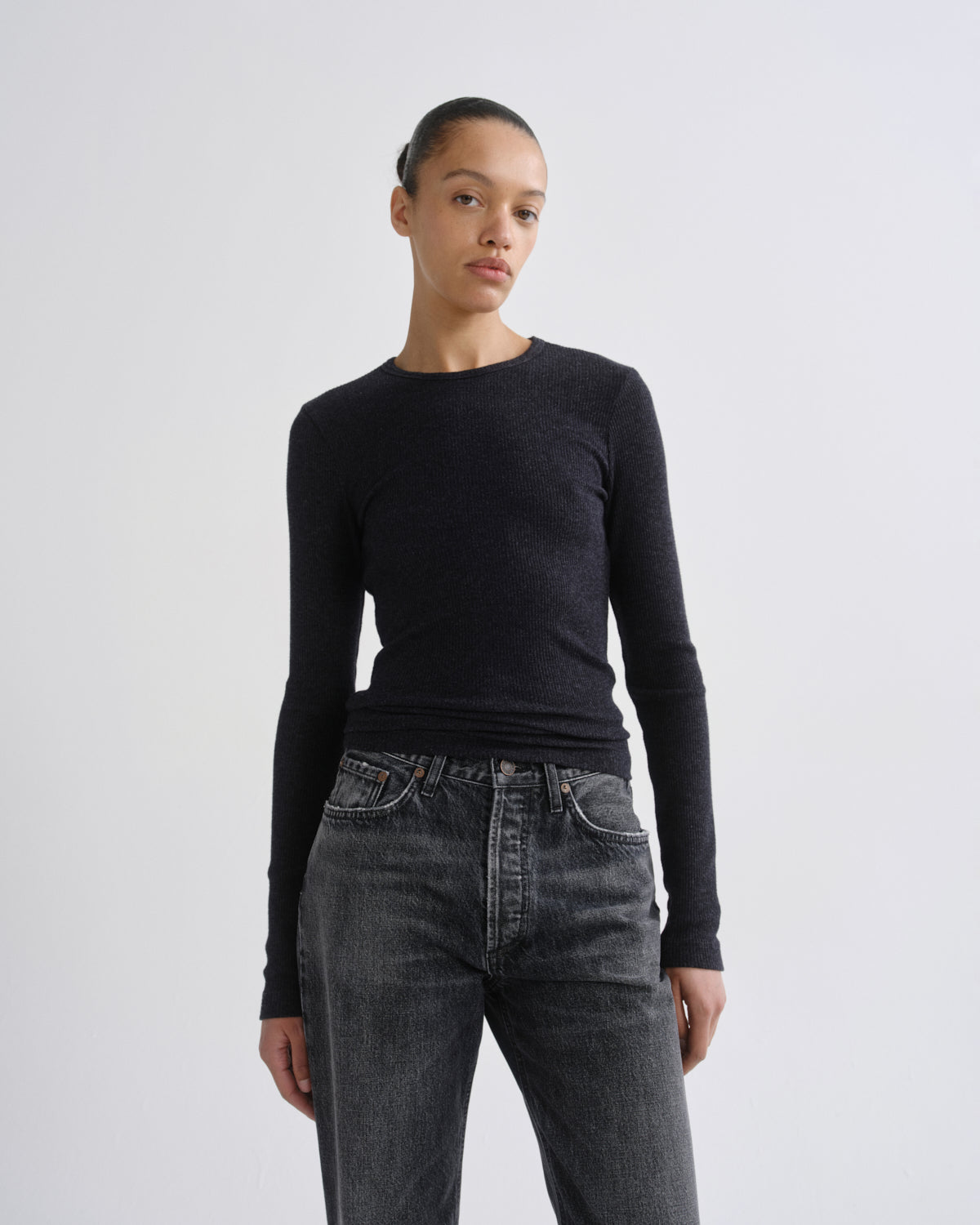 agolde-delphi-obscura-longsleeve-slim-navy image 1