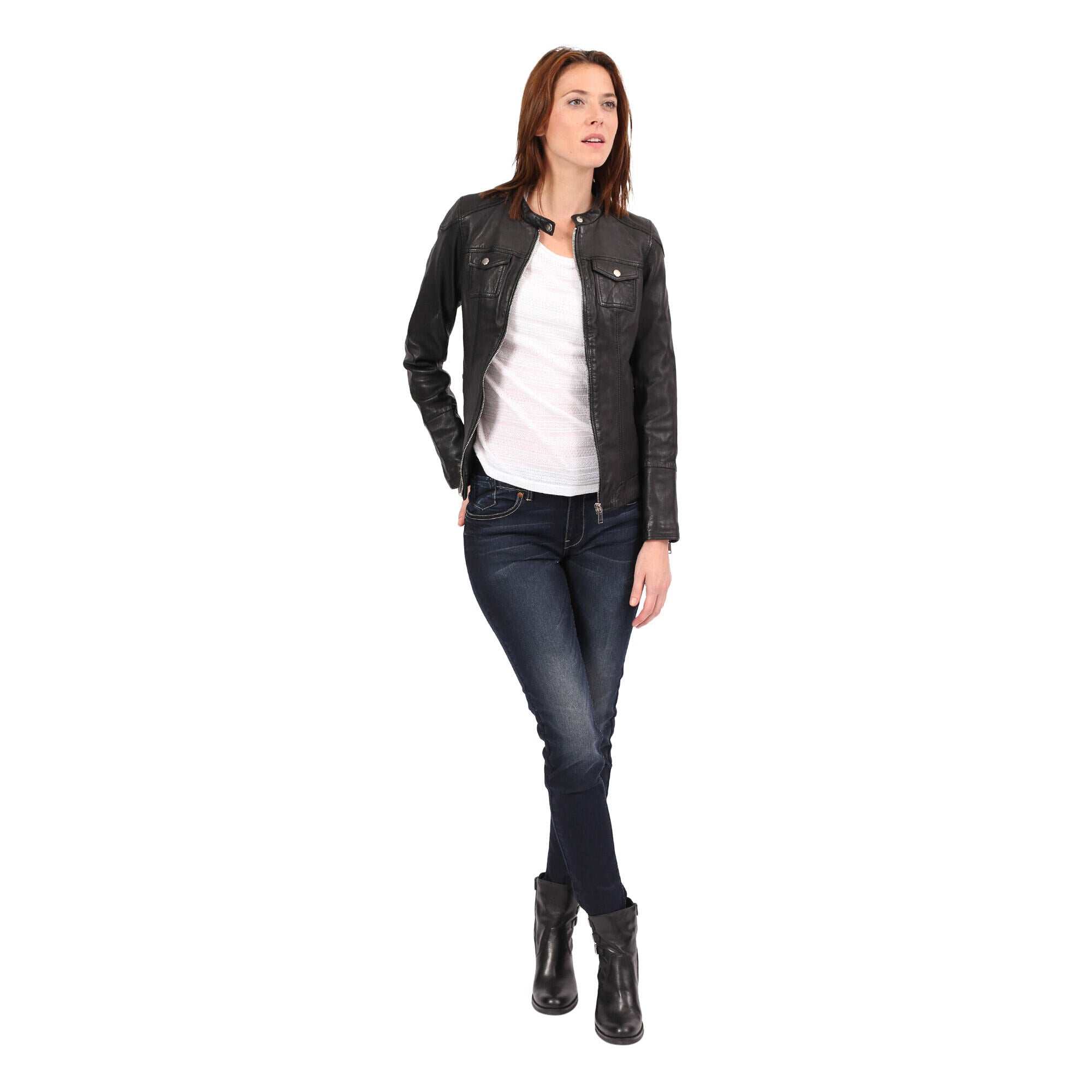 kaporal-arya-lederjacke-damen-schwarz-biker image 2