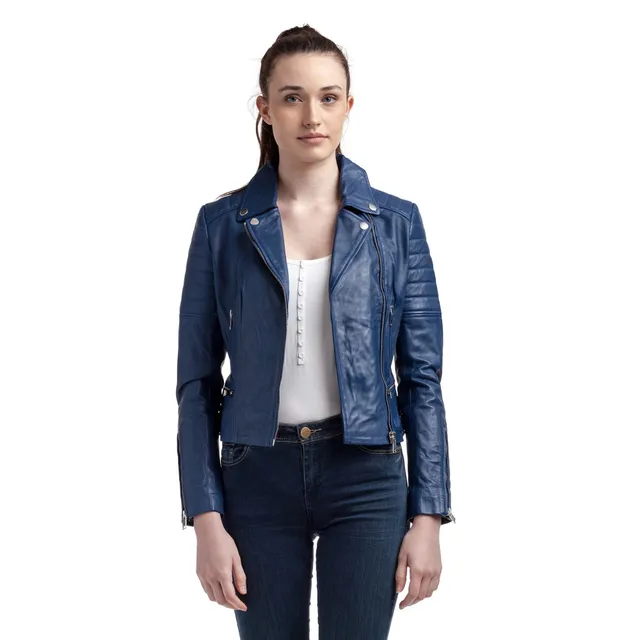 kaporal-maelys-perfecto-damen-royalblau-lammleder image 1