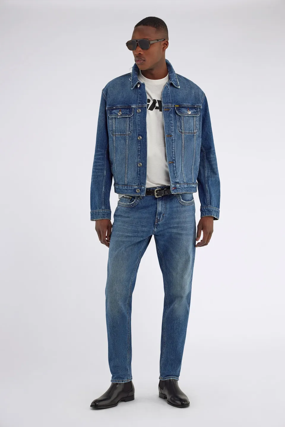 gas-tar-53md-jeans-herren-tapered-indigo-stone-wash image 1