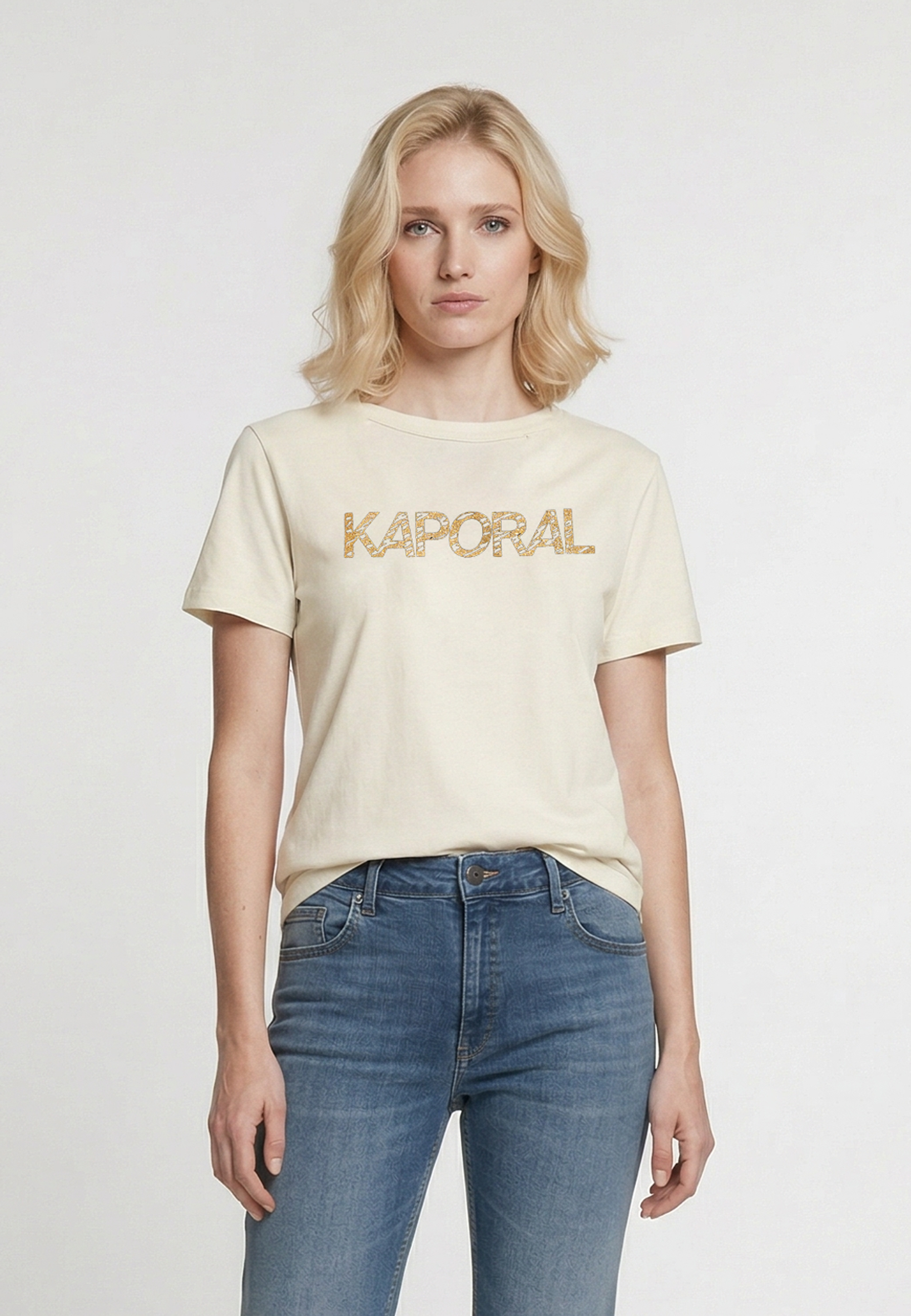 kaporal-selor-t-shirt-creme-slim-stretch-damen image 2