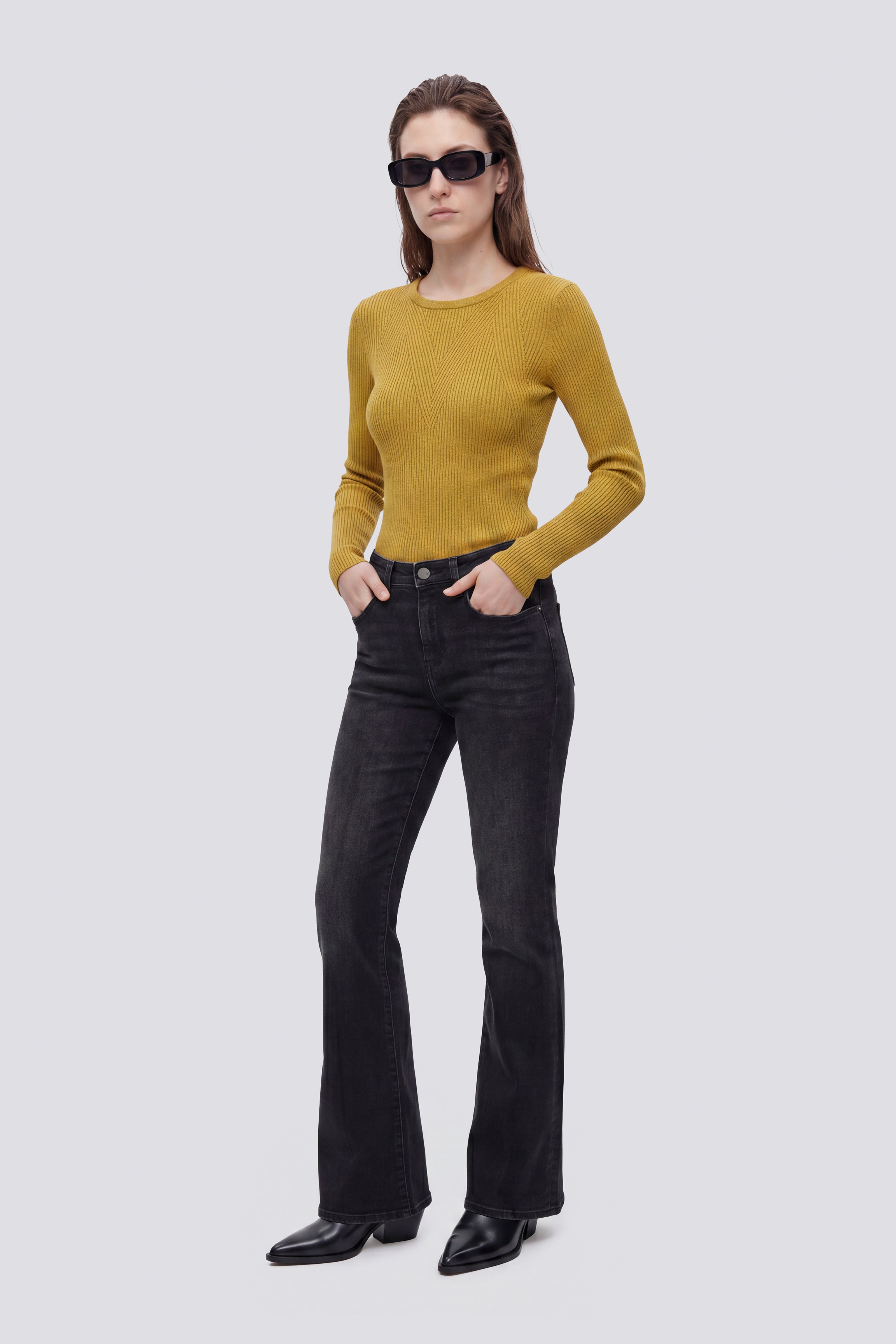 gas-camilia-z-65bm-jeans-flare-damen-schwarz-high-waist image 1