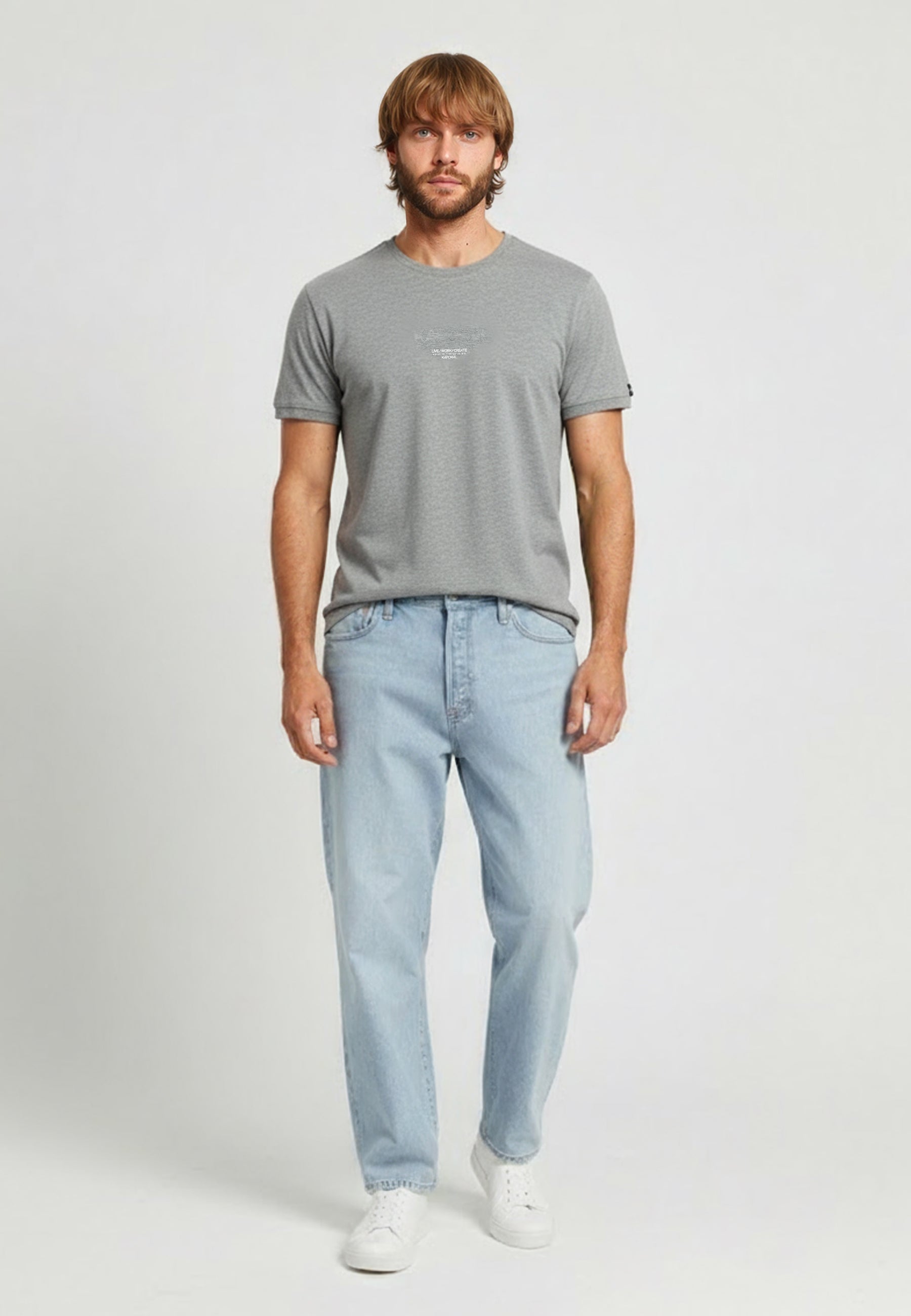 kaporal-niraj-t-shirt-grau-meliert-baumwolle-regular-fit image 2