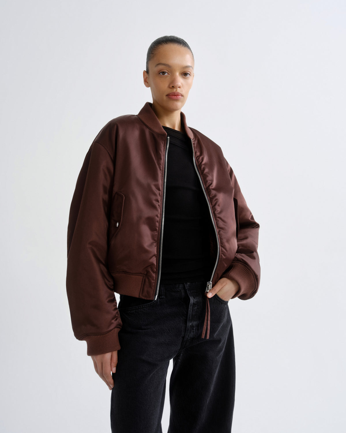agolde-frankie-reversible-bomber-bomberjacke-morello-braun image 1