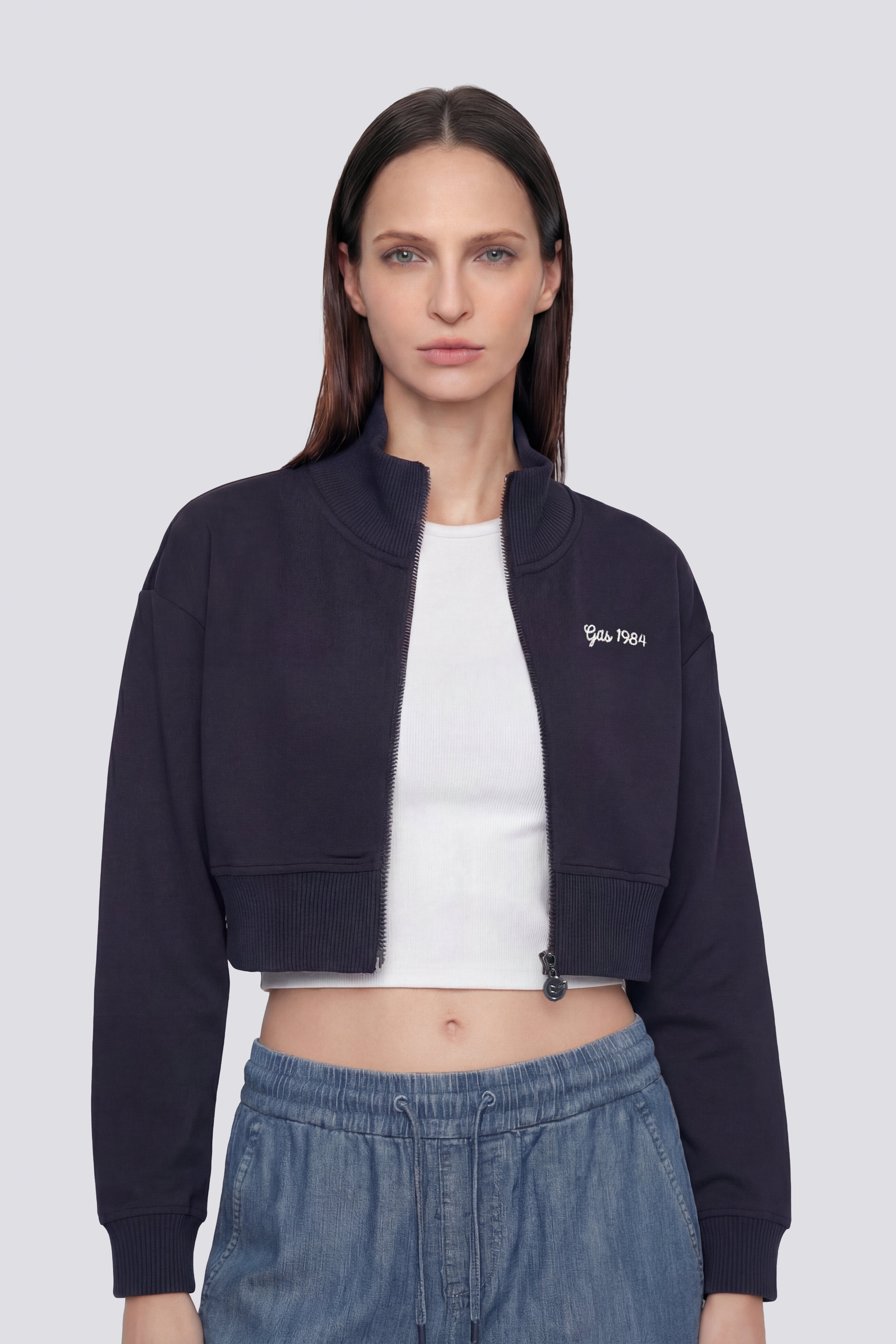 gas-jildy-crop-zip-4706-sweatjacke-damen-schwarz-cropped image 1