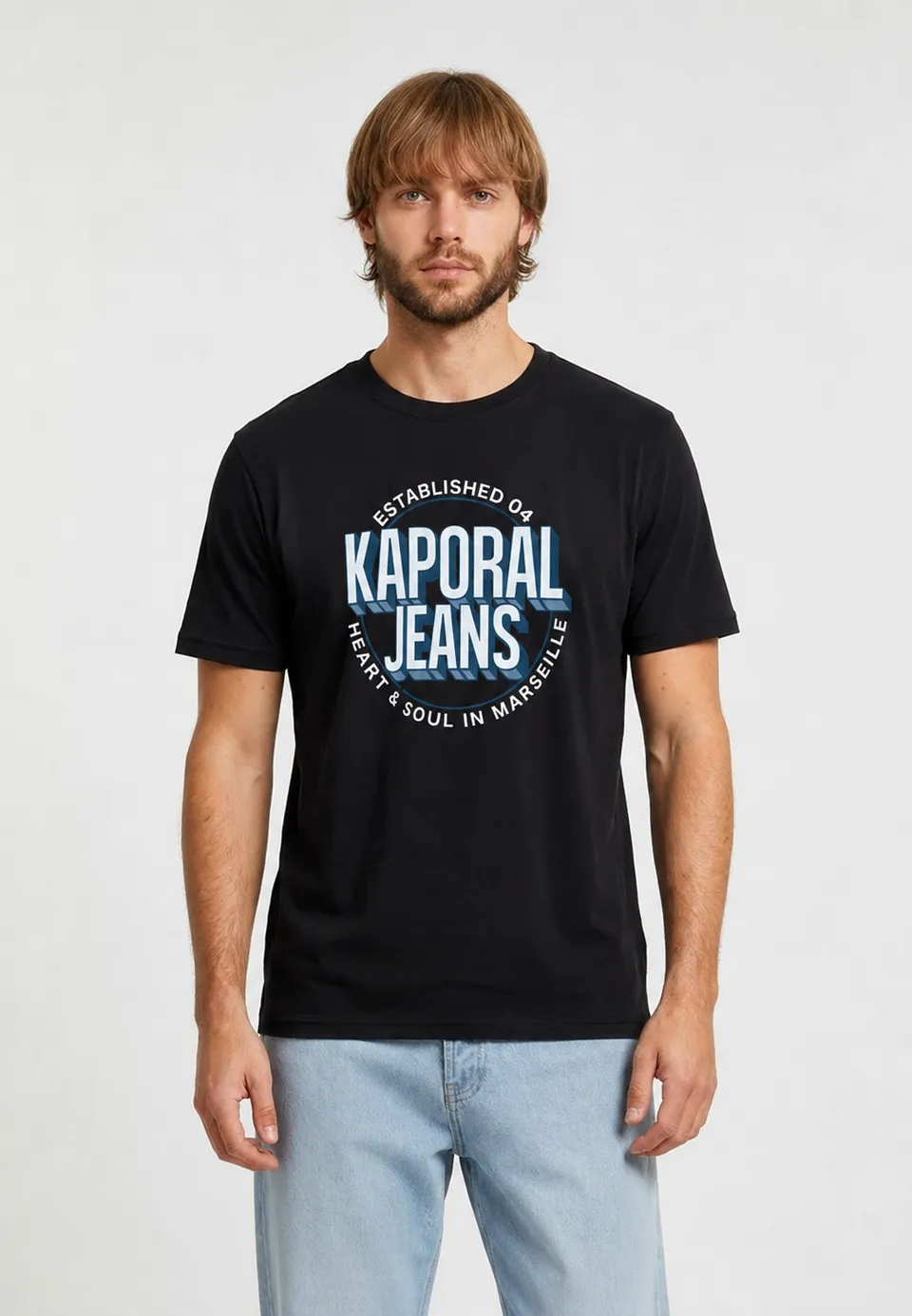 kaporal-tyler-t-shirt-herren-schwarz-regular-baumwolle image 1