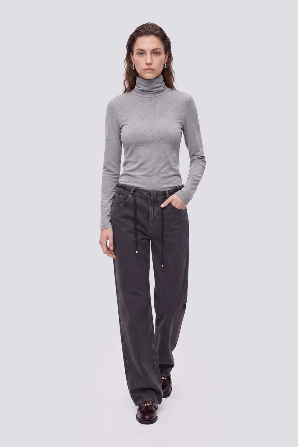 gas-fara-13bm-damen-jeans-wide-fit-schwarzes-denim image 1