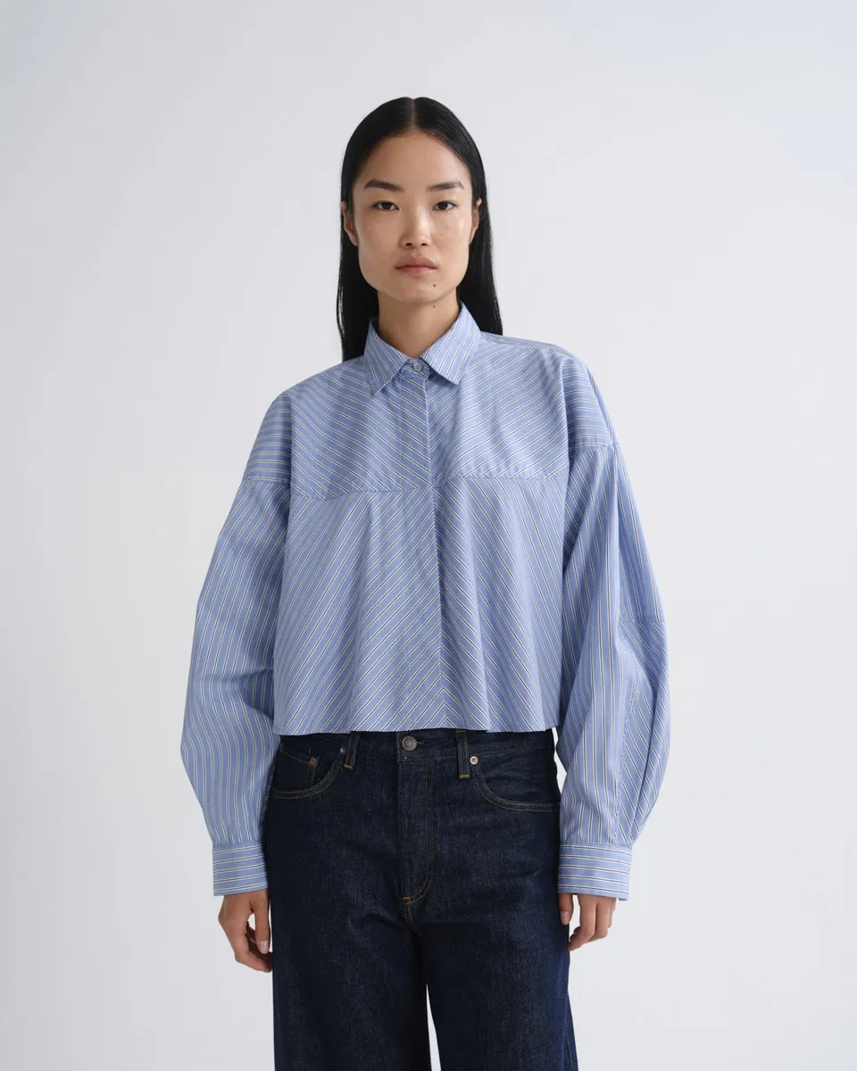 agolde-agnes-shirt-meyer-stripe-hemd-blau-wei-gestreift image 1