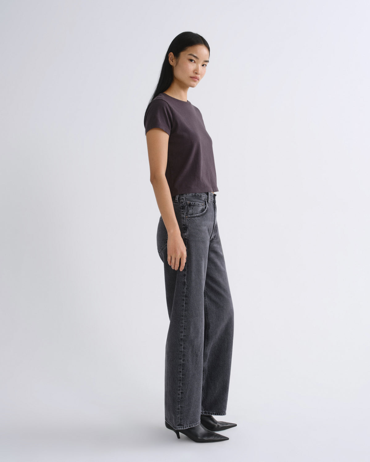 agolde-adine-shrunken-damen-t-shirt-shade-grau image 3