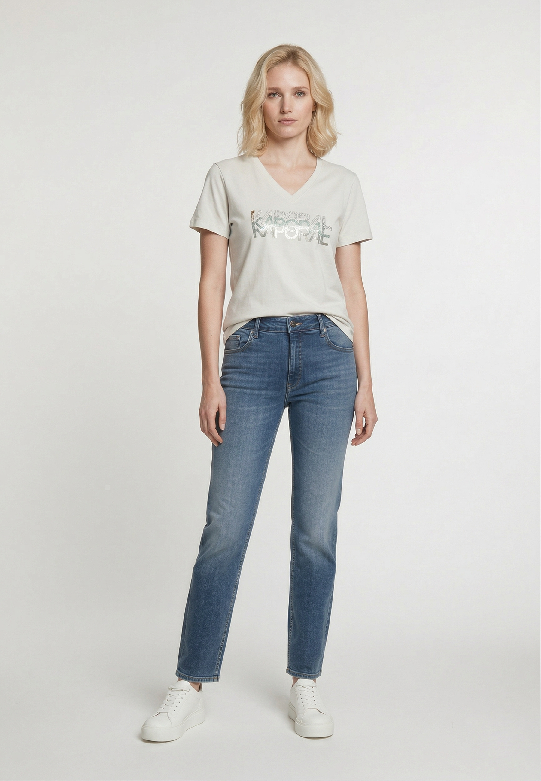 kaporal-lia-t-shirt-creme-damen-slim-stretch image 2