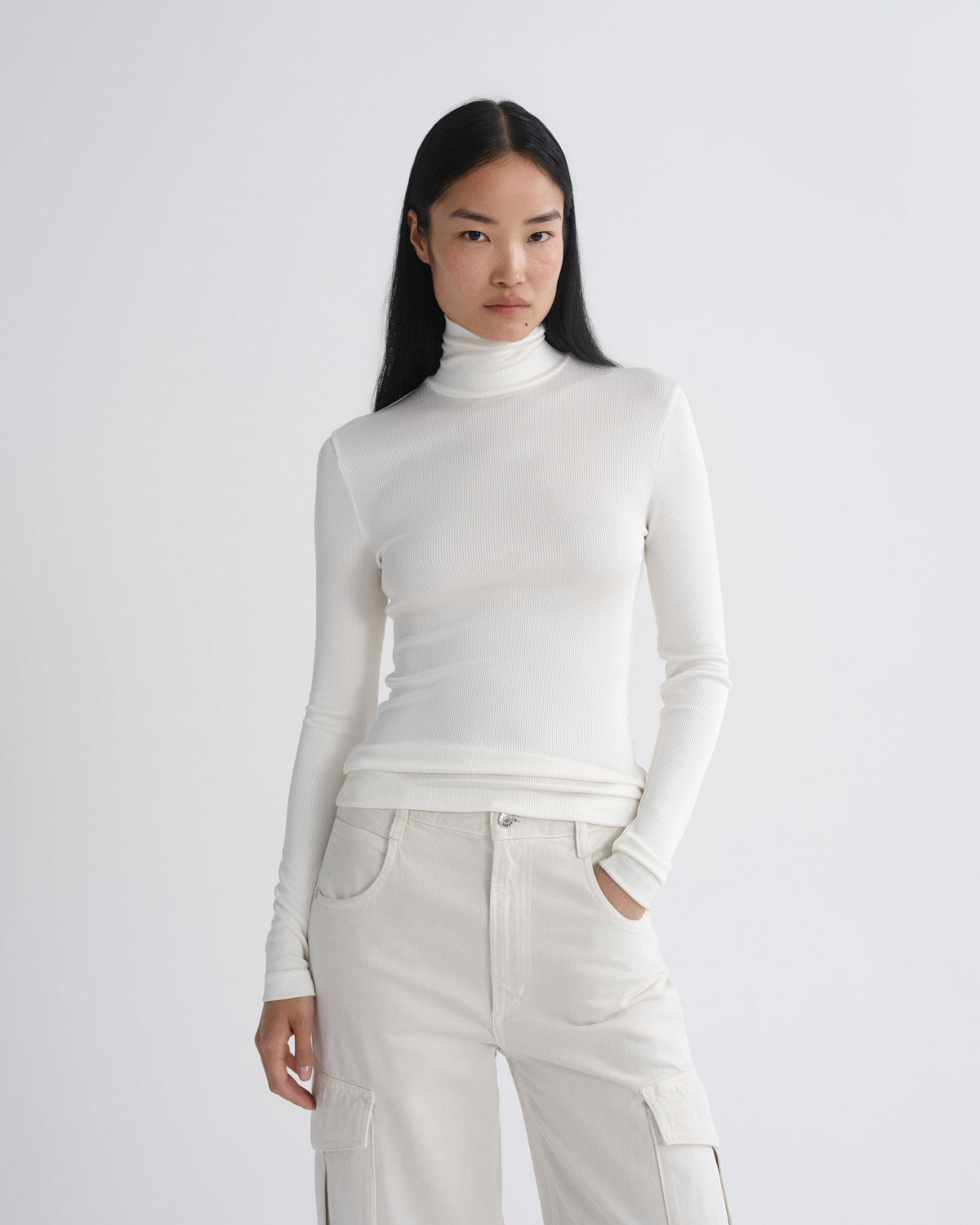 agolde-caryle-turtleneck-vapor-wei-rollkragen image 1
