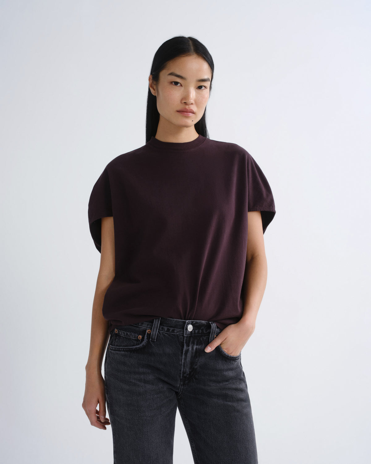 agolde-souline-t-shirt-eggplant-lila-baumwolle-damen image 1