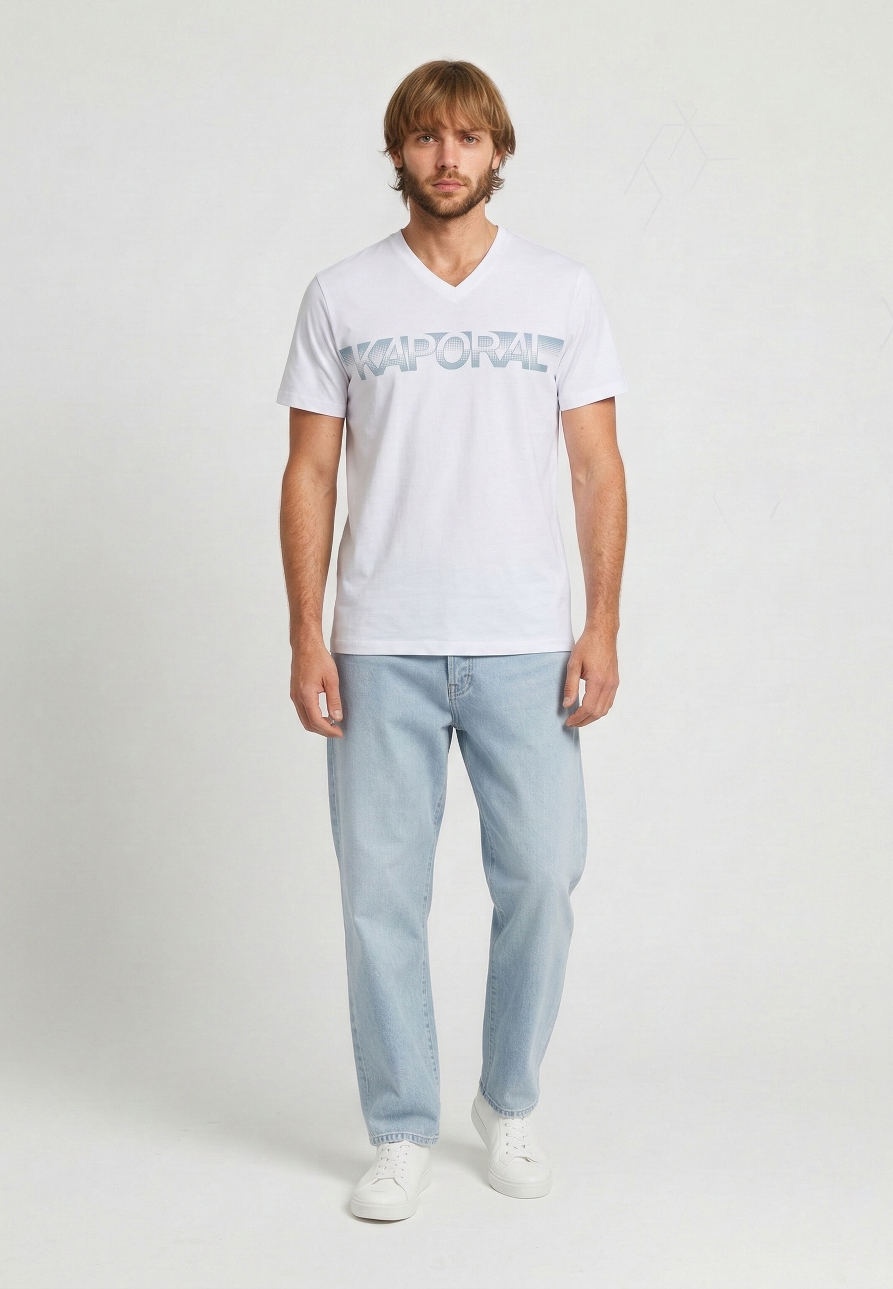 kaporal-bart-t-shirt-herren-wei-slim-v-ausschnitt image 2