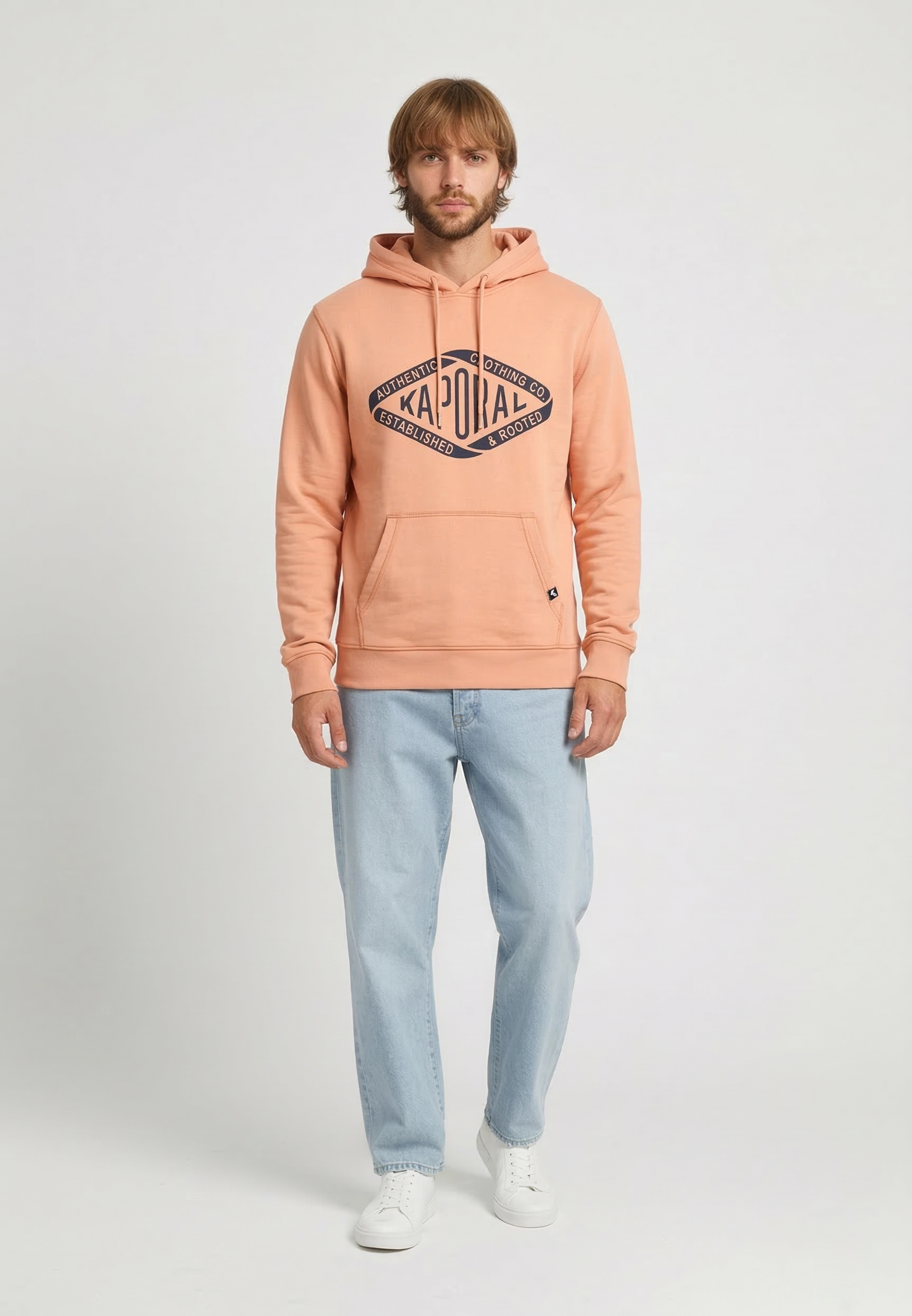 kaporal-benni-hoodie-pfirsich-baumwolle-regular-herren image 2