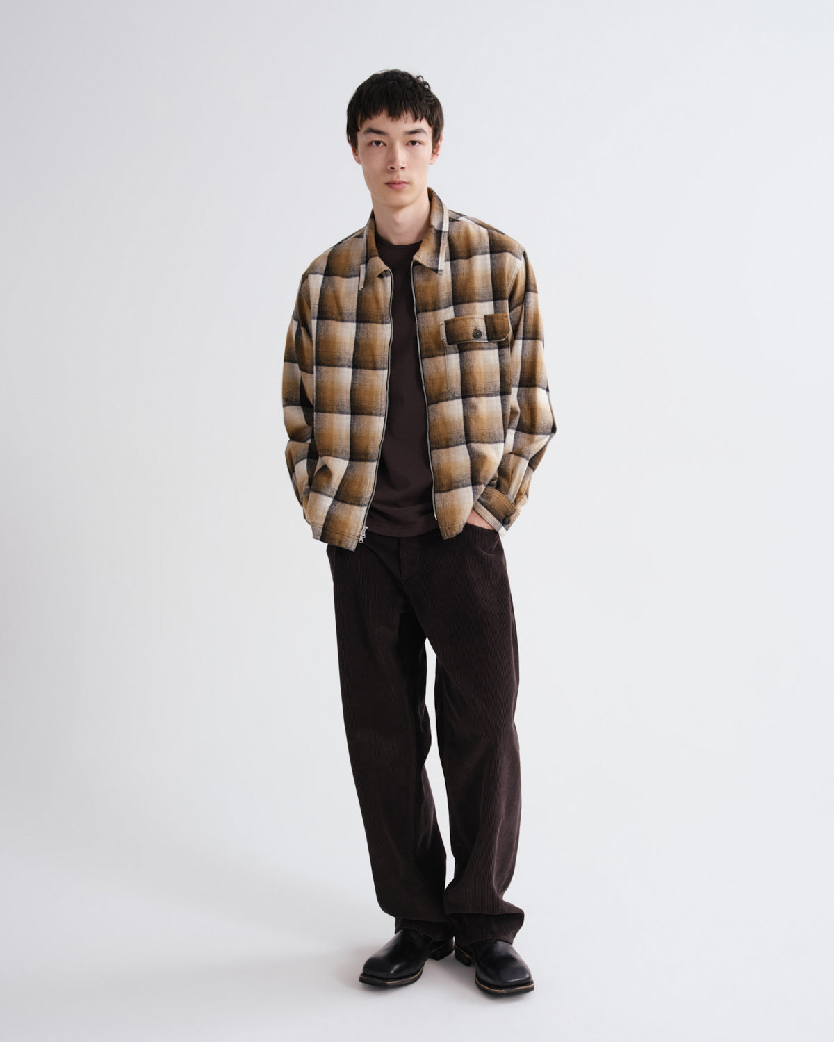agolde-mccoy-shirt-battersea-check-khaki-herren-hemd-kariert image 3