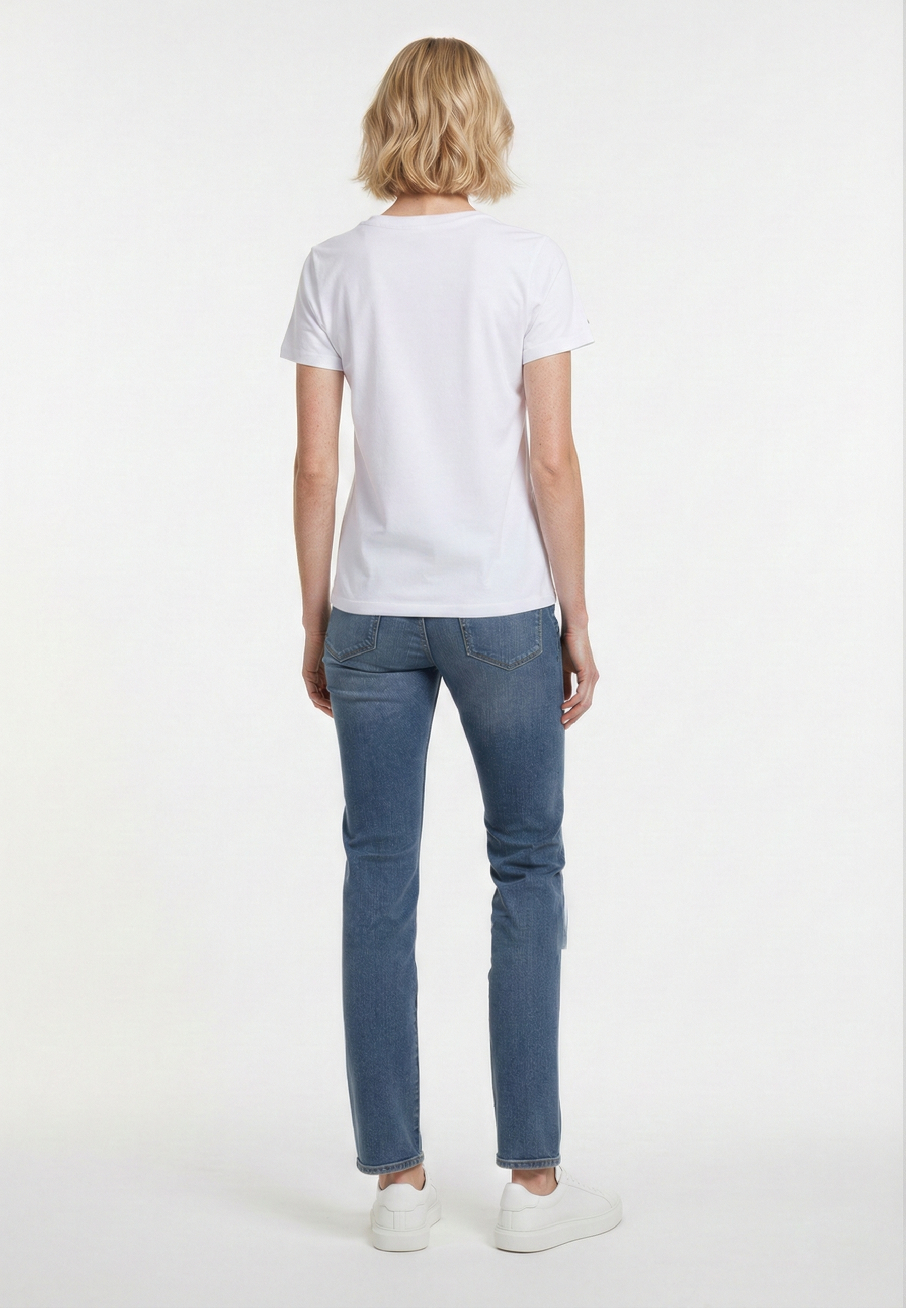 kaporal-lion-slim-t-shirt-damen-wei-baumwolle-stretch-v-ausschnitt image 3