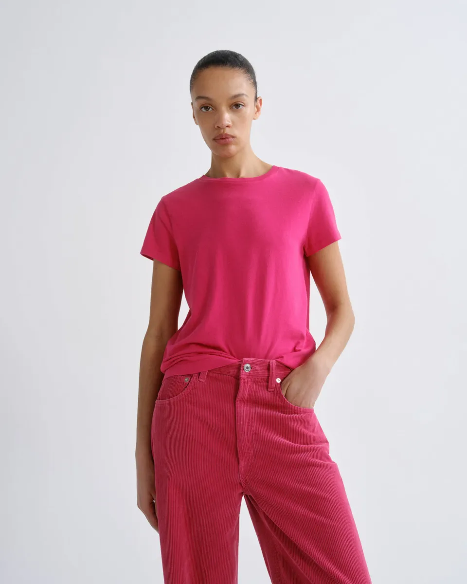 agolde-adine-tee-cerise-t-shirt-pink-bio-baumwolle image 1