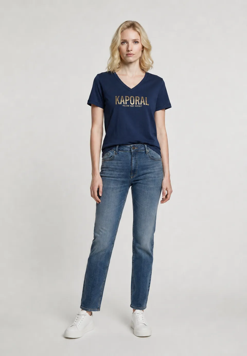 kaporal-krew-t-shirt-navy-slim-damen-baumwolle image 1