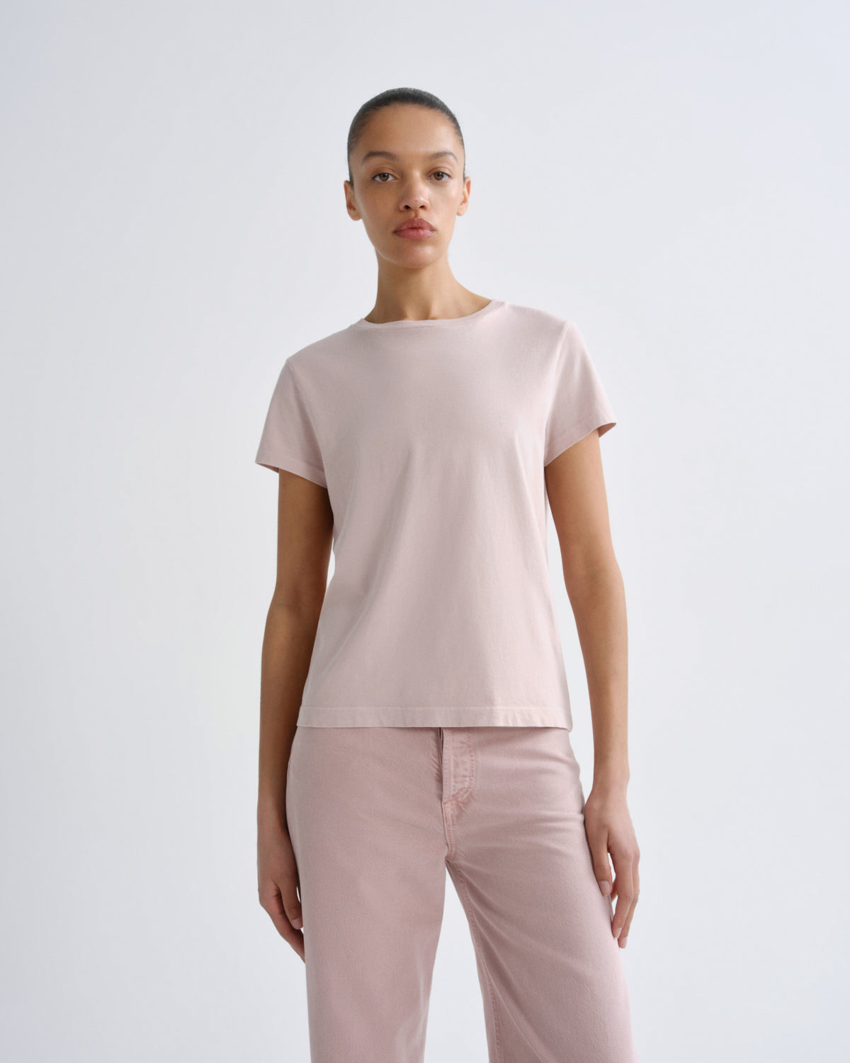 agolde-long-line-adine-tee-t-shirt-wallflower-rosa-bio image 1
