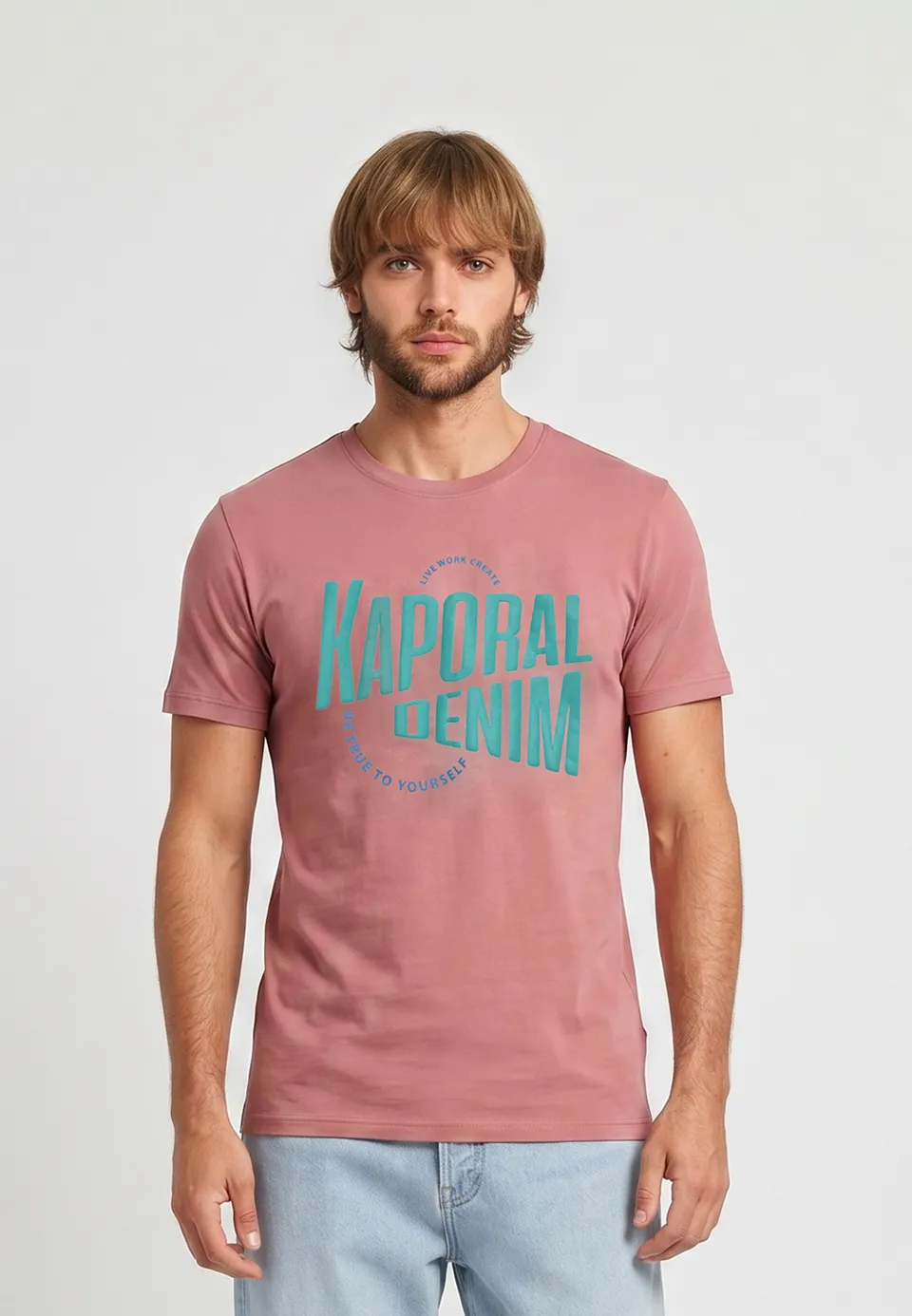 kaporal-java-t-shirt-herren-altrosa-regular-print image 1