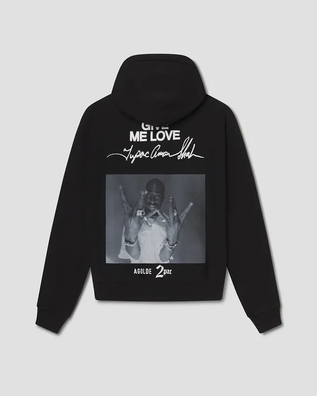 agolde-double-west-hoodie-schwarz-tupac-baumwollfleece image 1