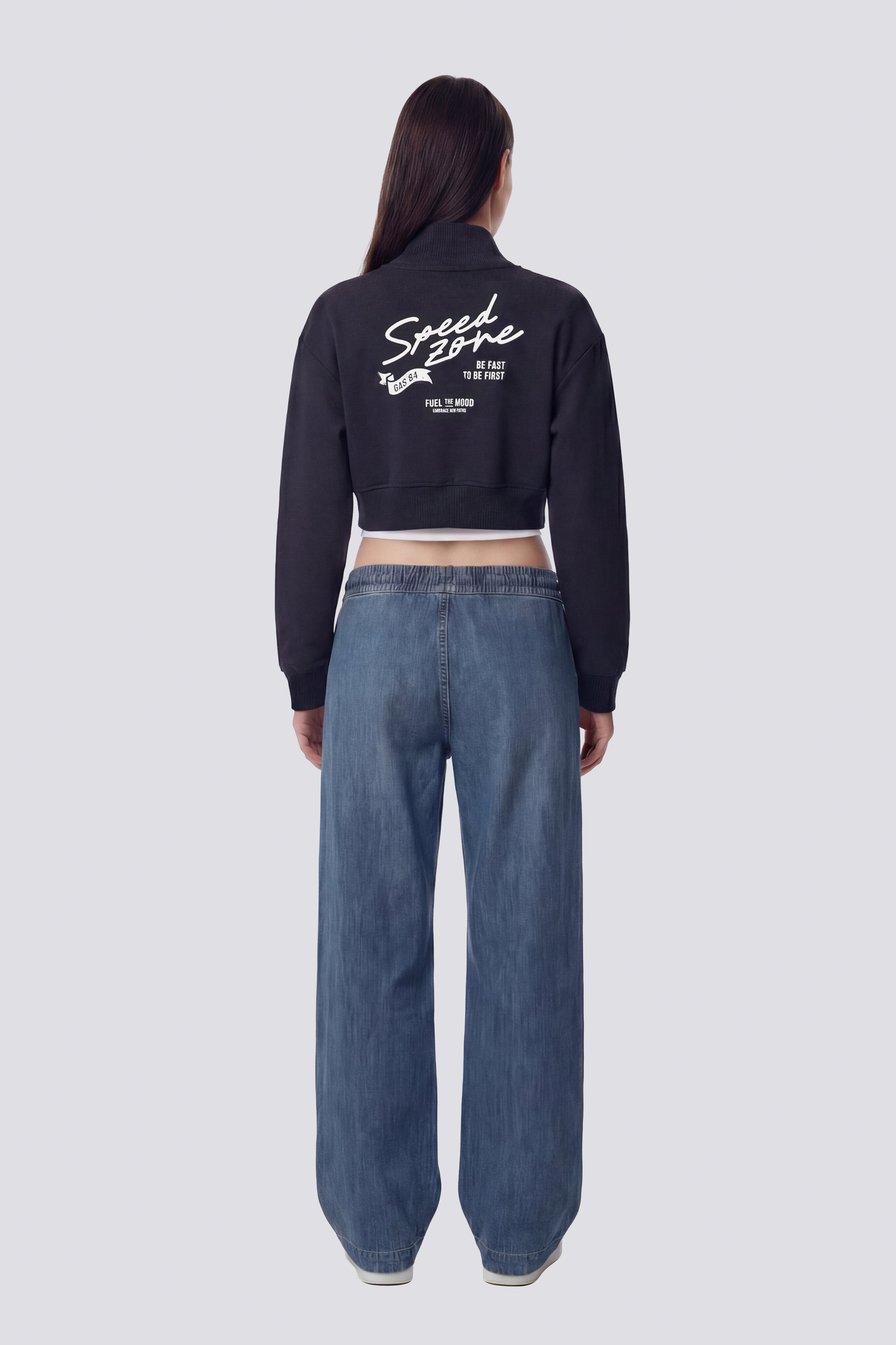 gas-jildy-crop-zip-4706-sweatjacke-damen-schwarz-cropped image 3