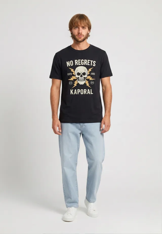 kaporal-kuching-t-shirt-herren-schwarz-baumwolle-totenkopf image 1