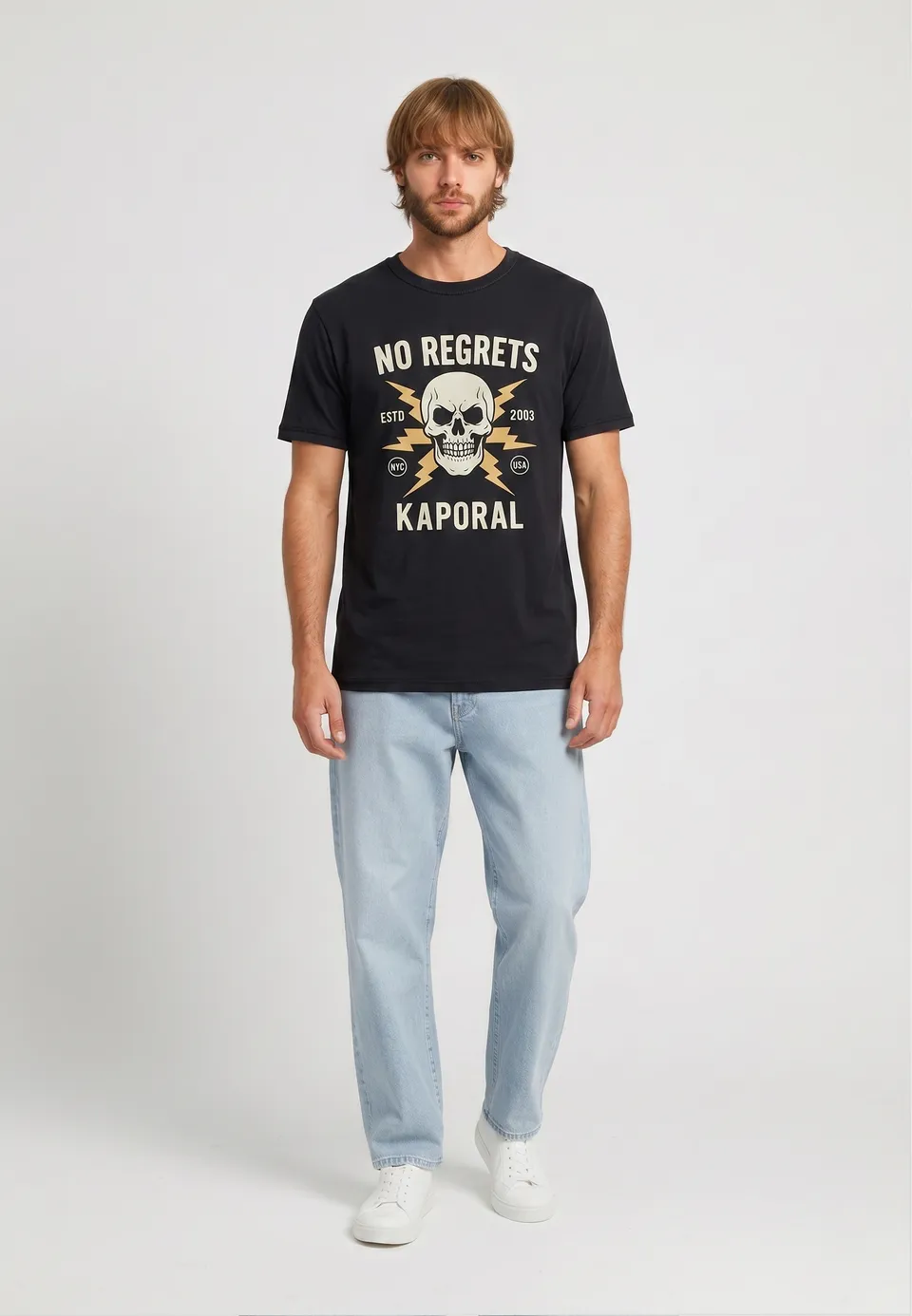 kaporal-kuching-t-shirt-herren-schwarz-baumwolle-totenkopf image 1